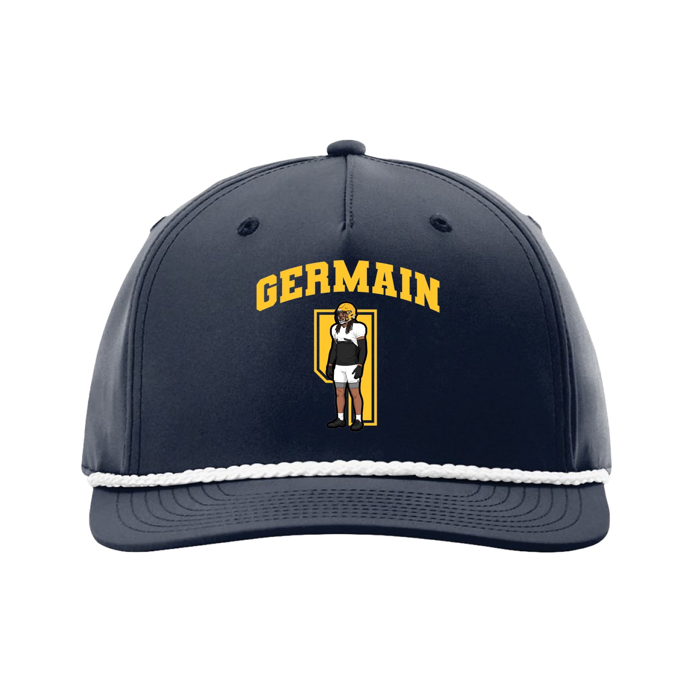 Five-Panel Classic Rope Cap — Number in Navy
