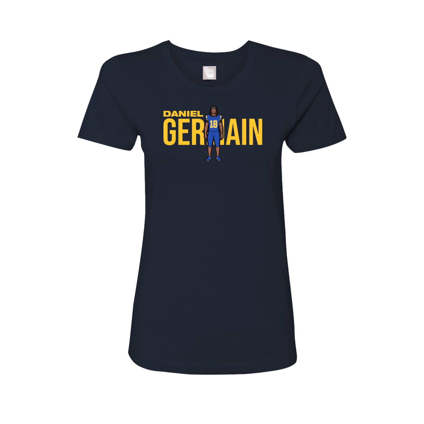 Fitted Women's Tee — Player Name in Navy