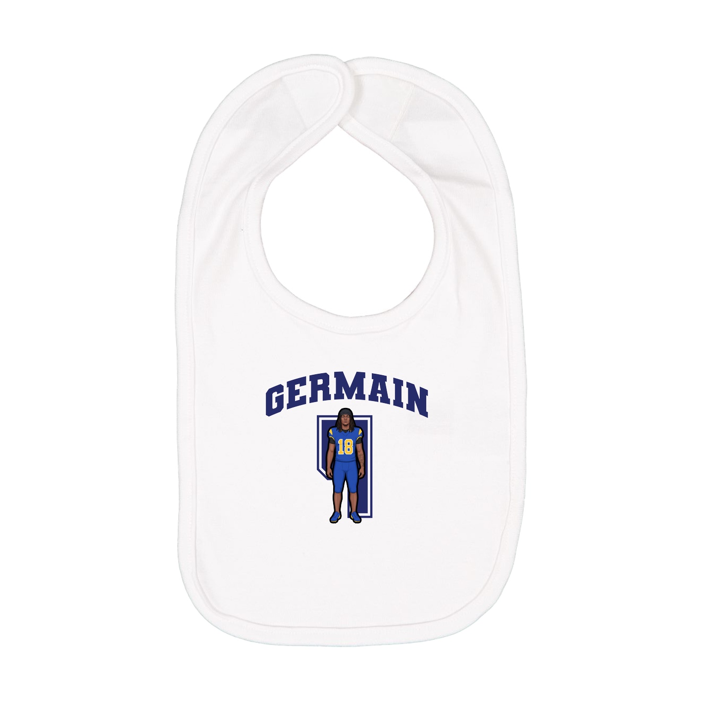 Infant Bib — Number in White