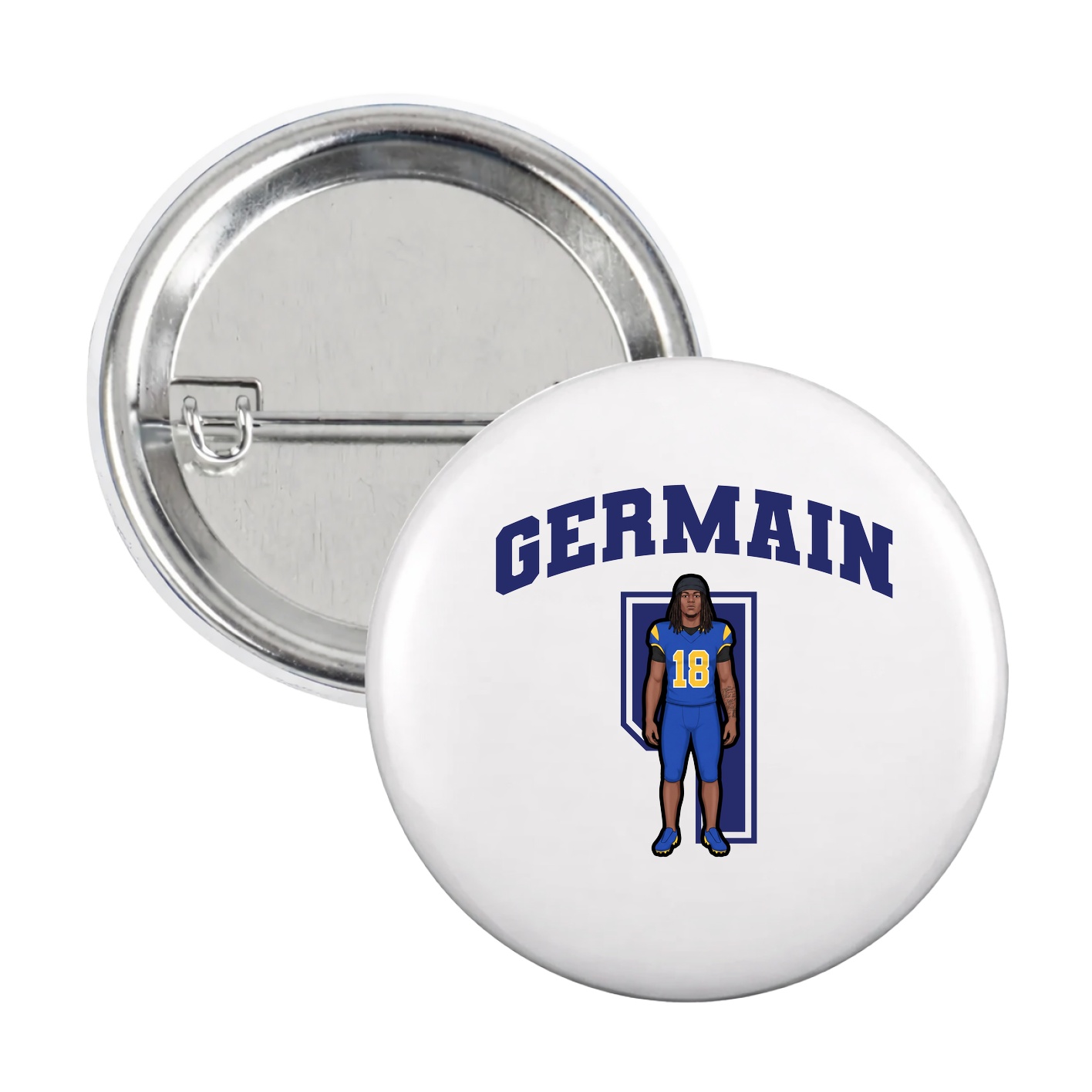 Game Day Button — Number in White