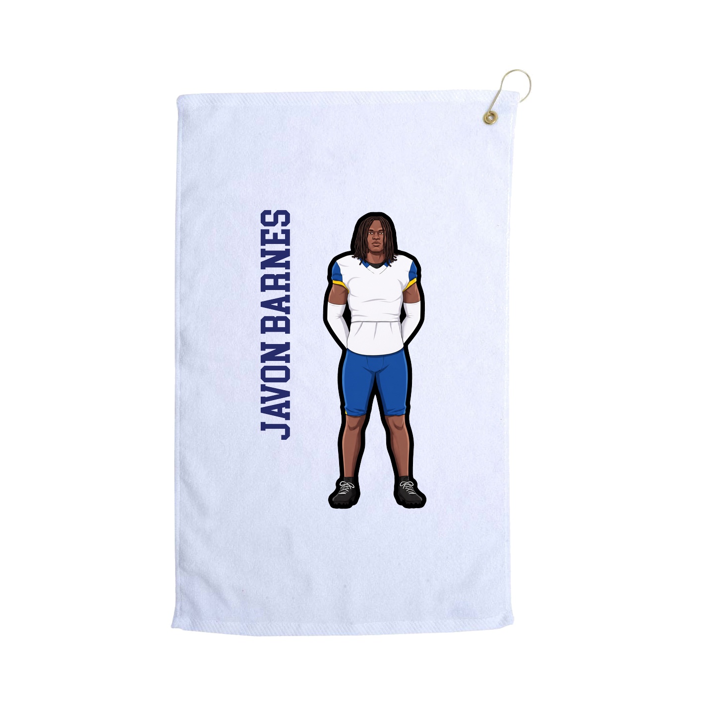 Golf Towel — Name Vertical in White