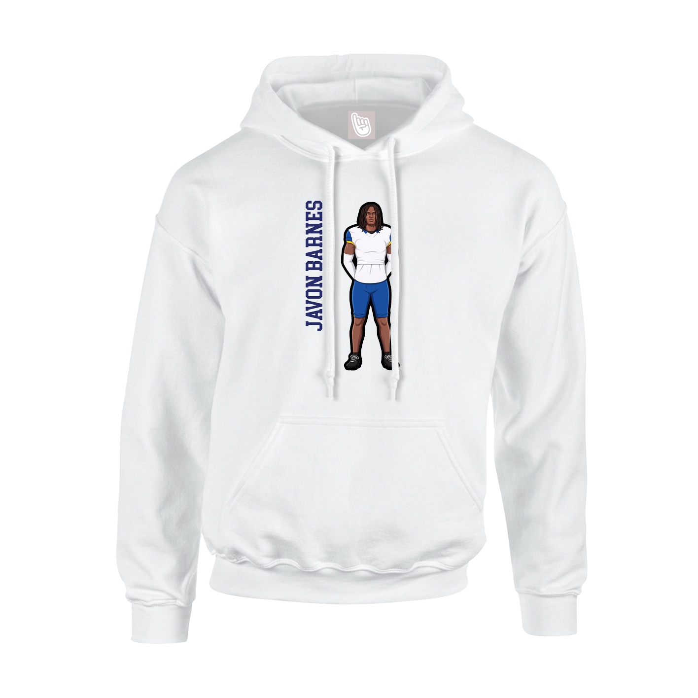 Youth Hoodie — Name Vertical in White