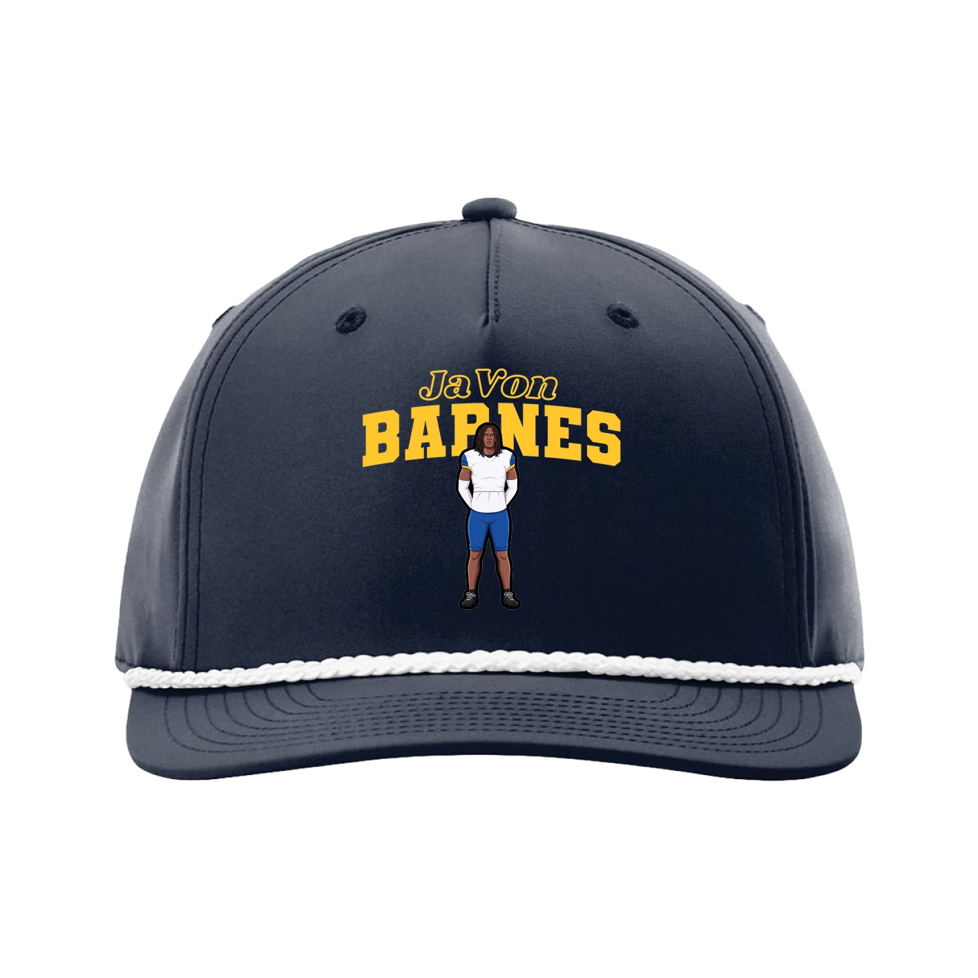 Five-Panel Classic Rope Cap — Name Arch in Navy
