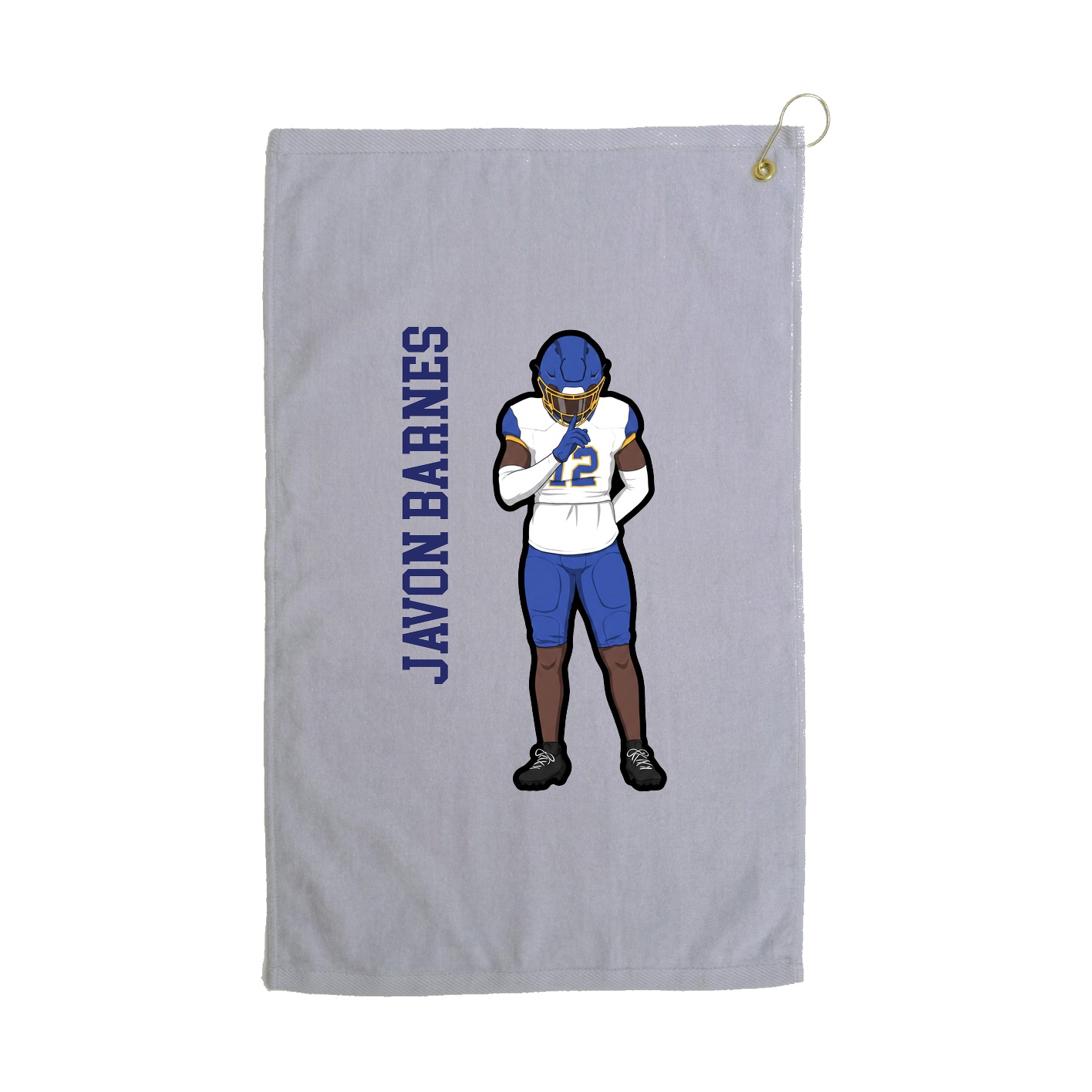 Golf Towel — Name Vertical in Grey