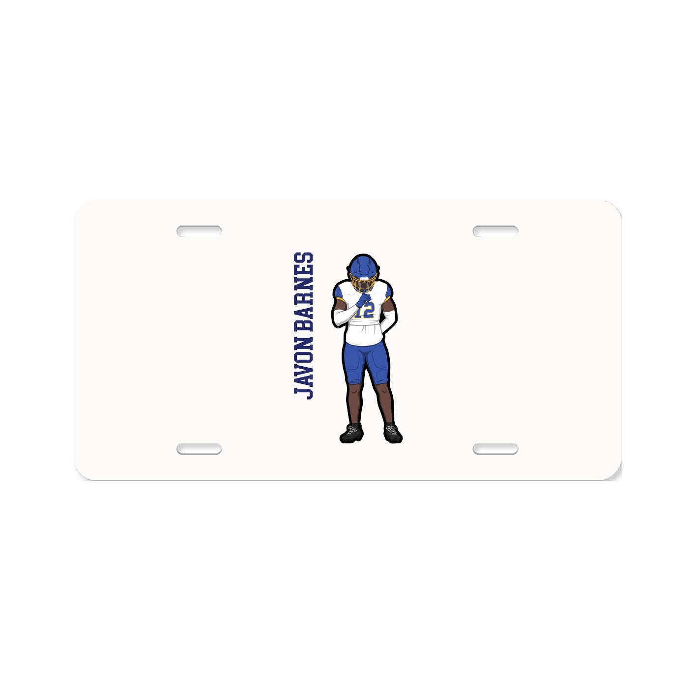 License Plate — Name Vertical in Classic