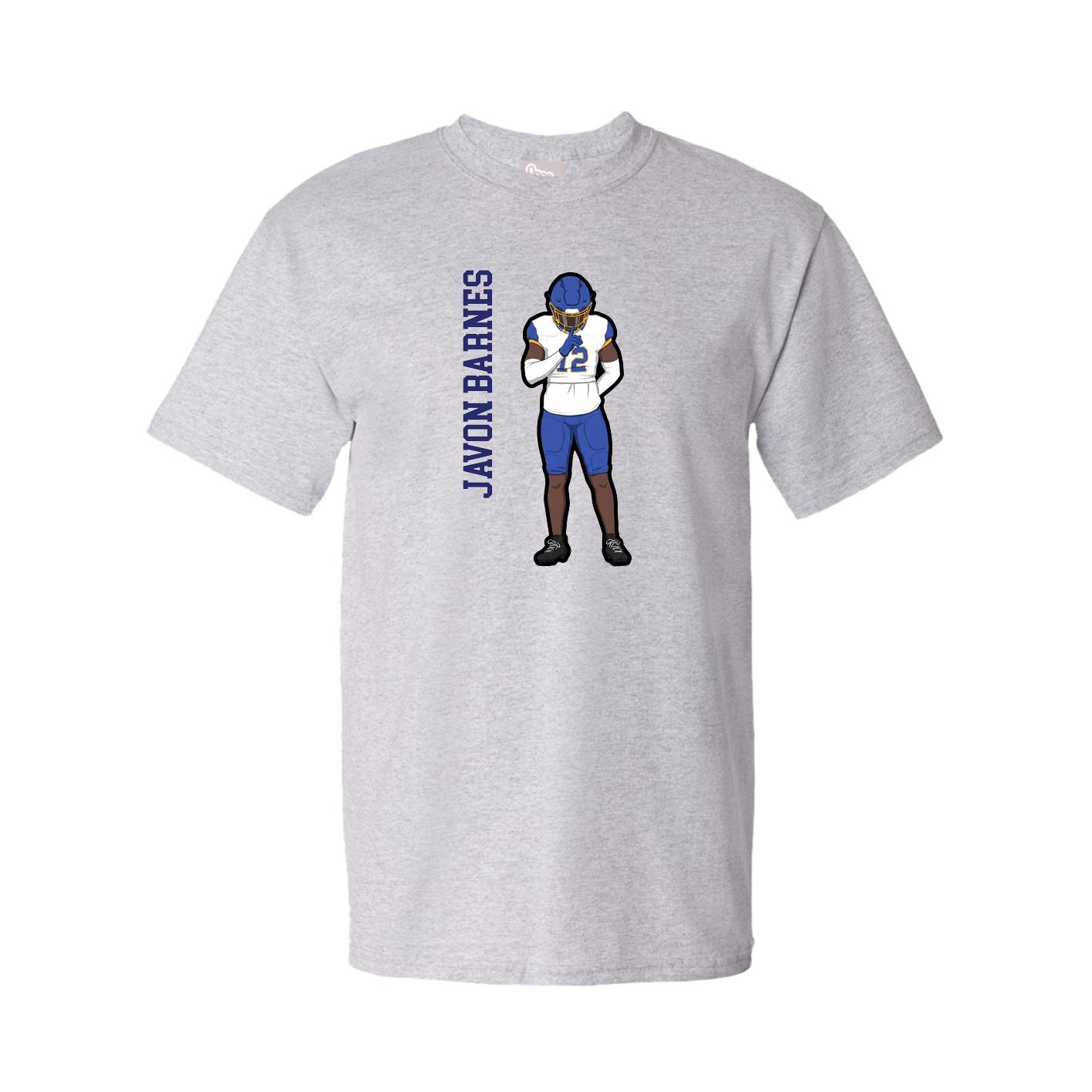 Tee — Name Vertical in Grey