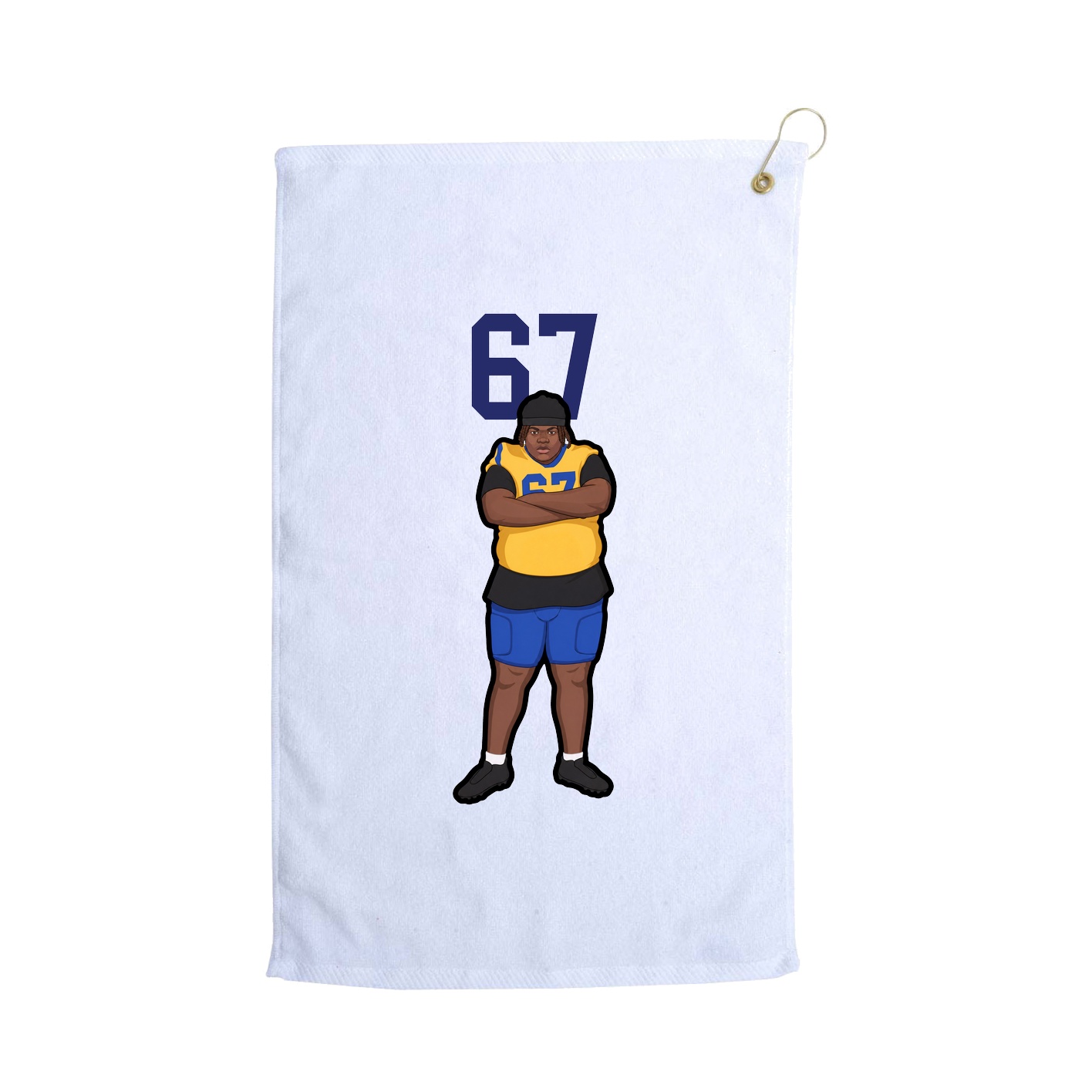 Golf Towel — Number Top in White
