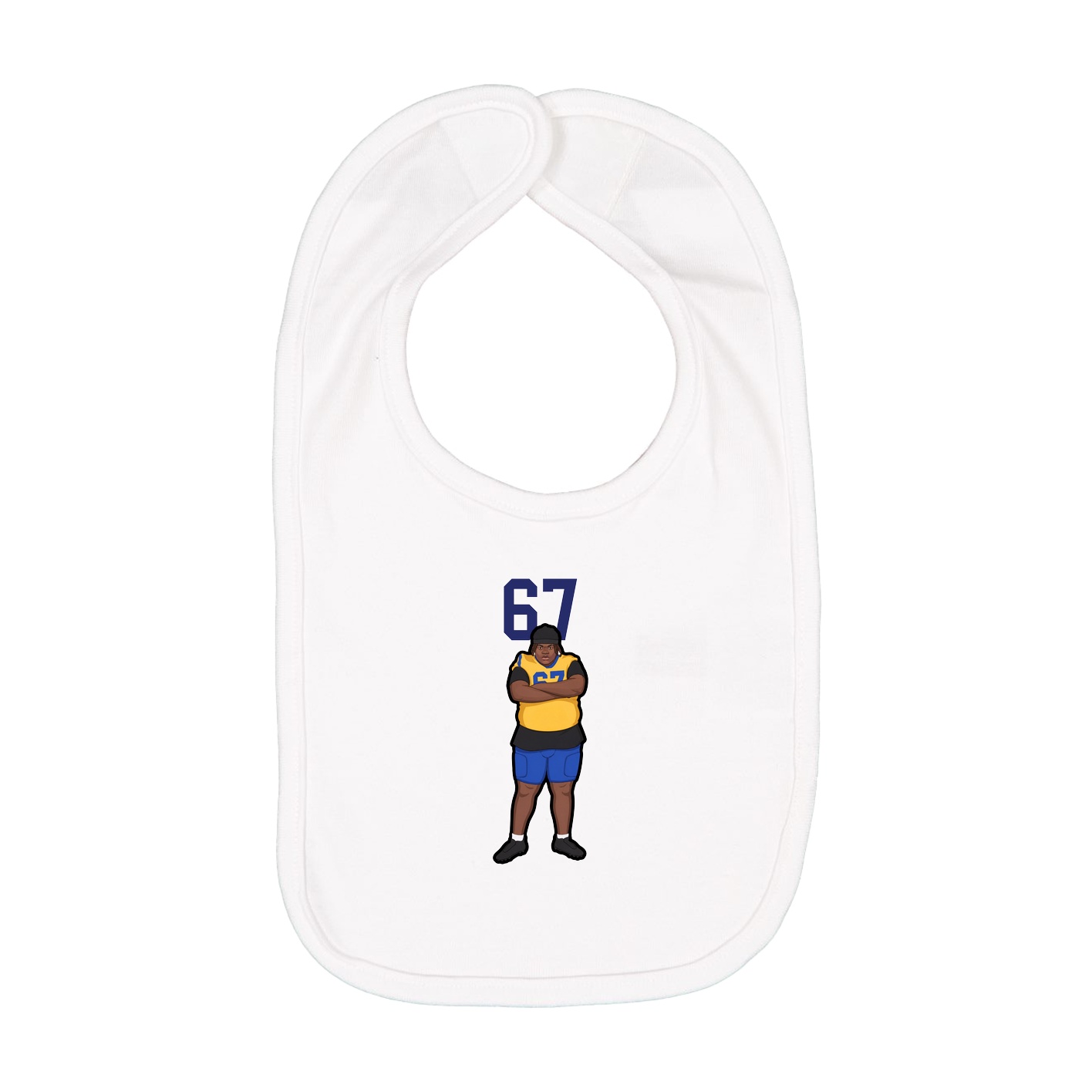 Infant Bib — Number Top in White