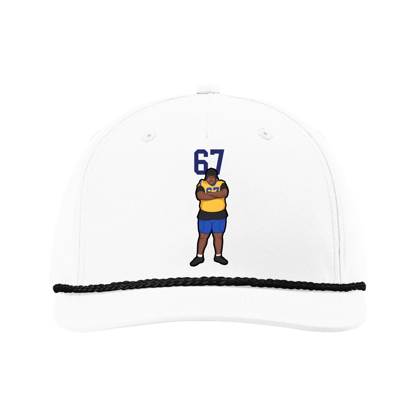 Five-Panel Classic Rope Cap — Number Top in White