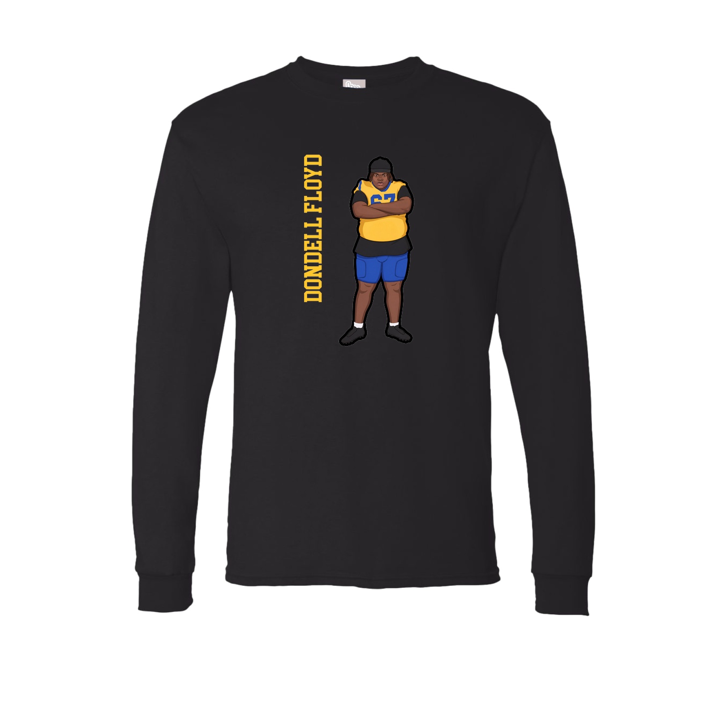 Long Sleeve Tee — Name Vertical in Black