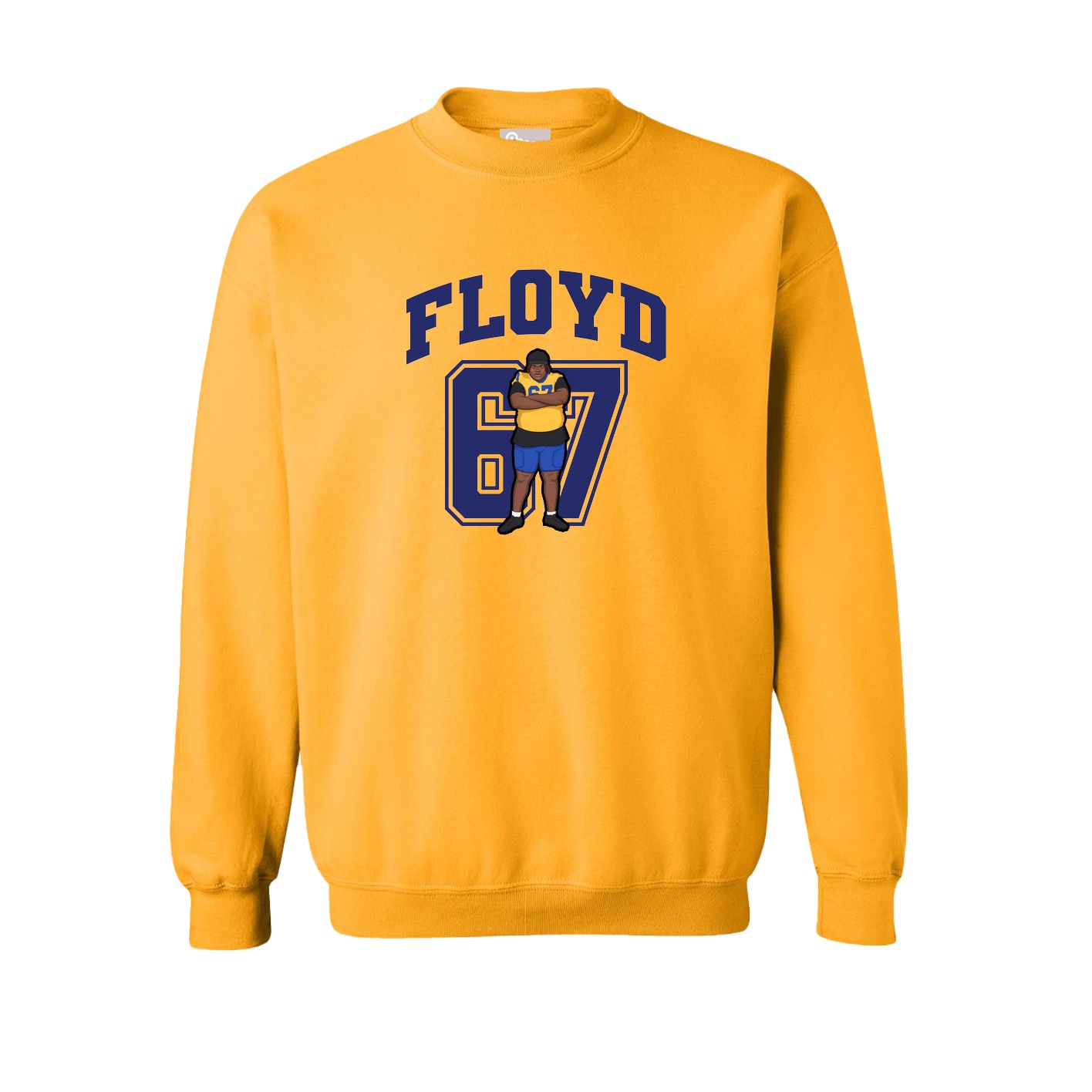 Fleece Crew — Number in Gold