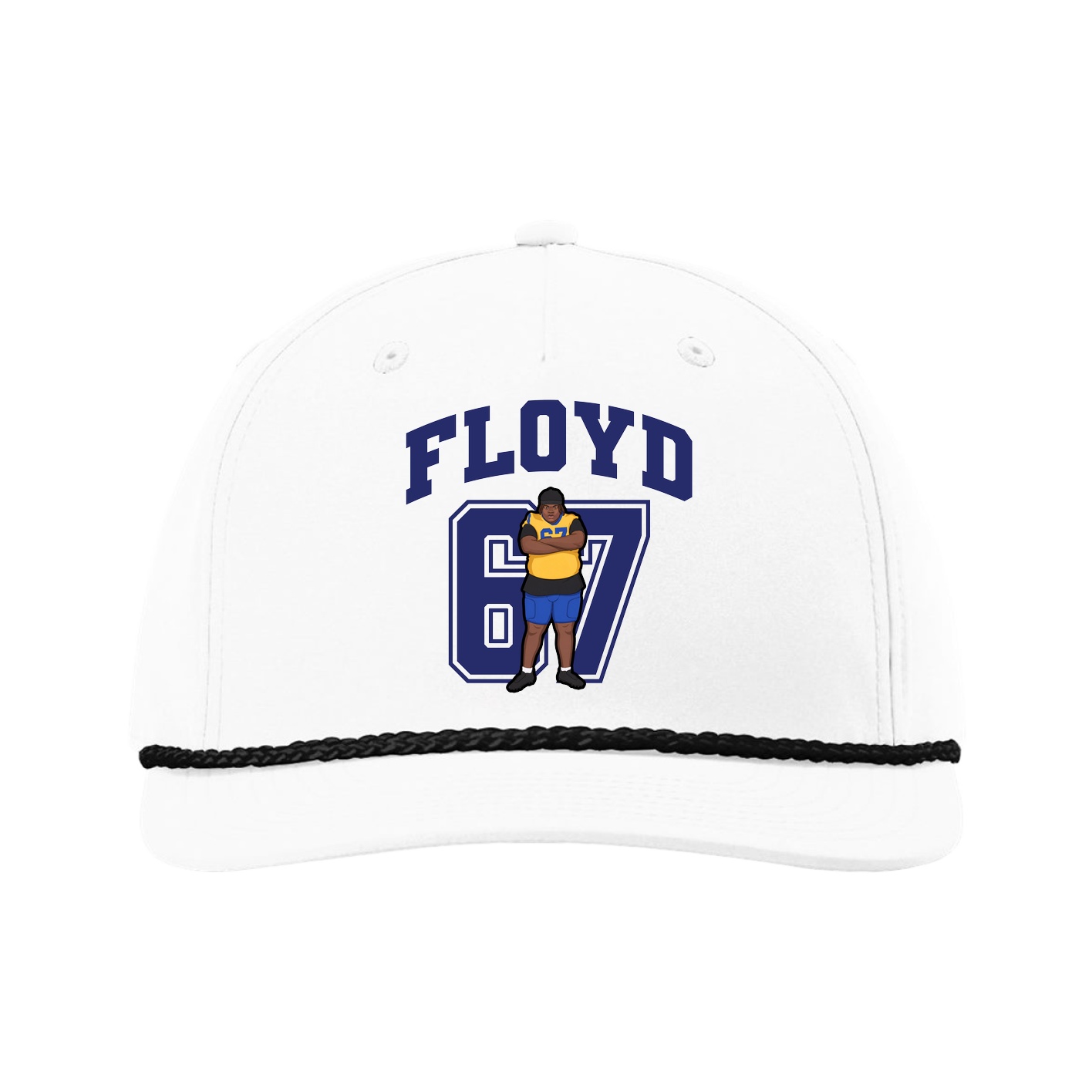 Five-Panel Classic Rope Cap — Number in White