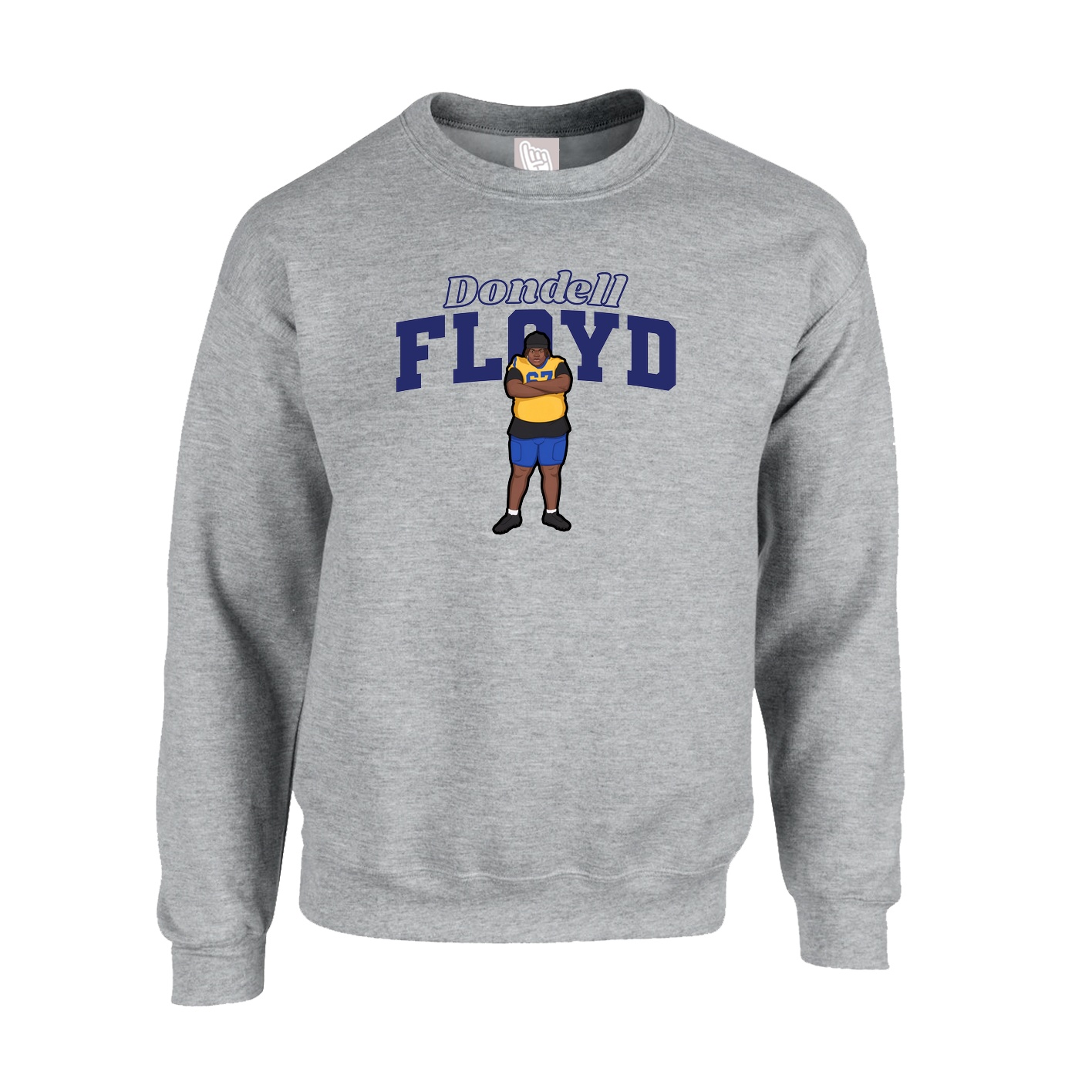 Fleece Crew — Name Arch in Grey