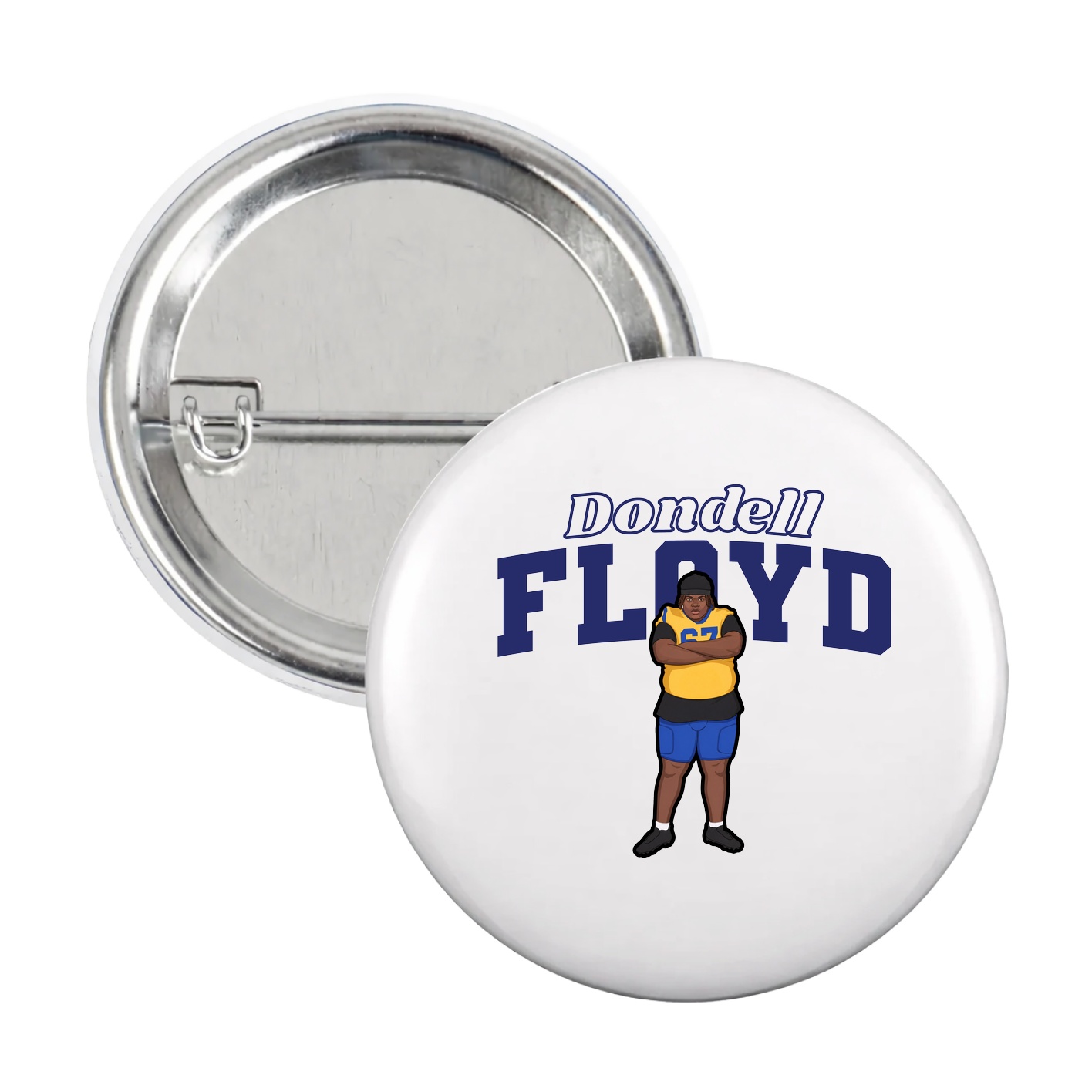 Game Day Button — Name Arch in White