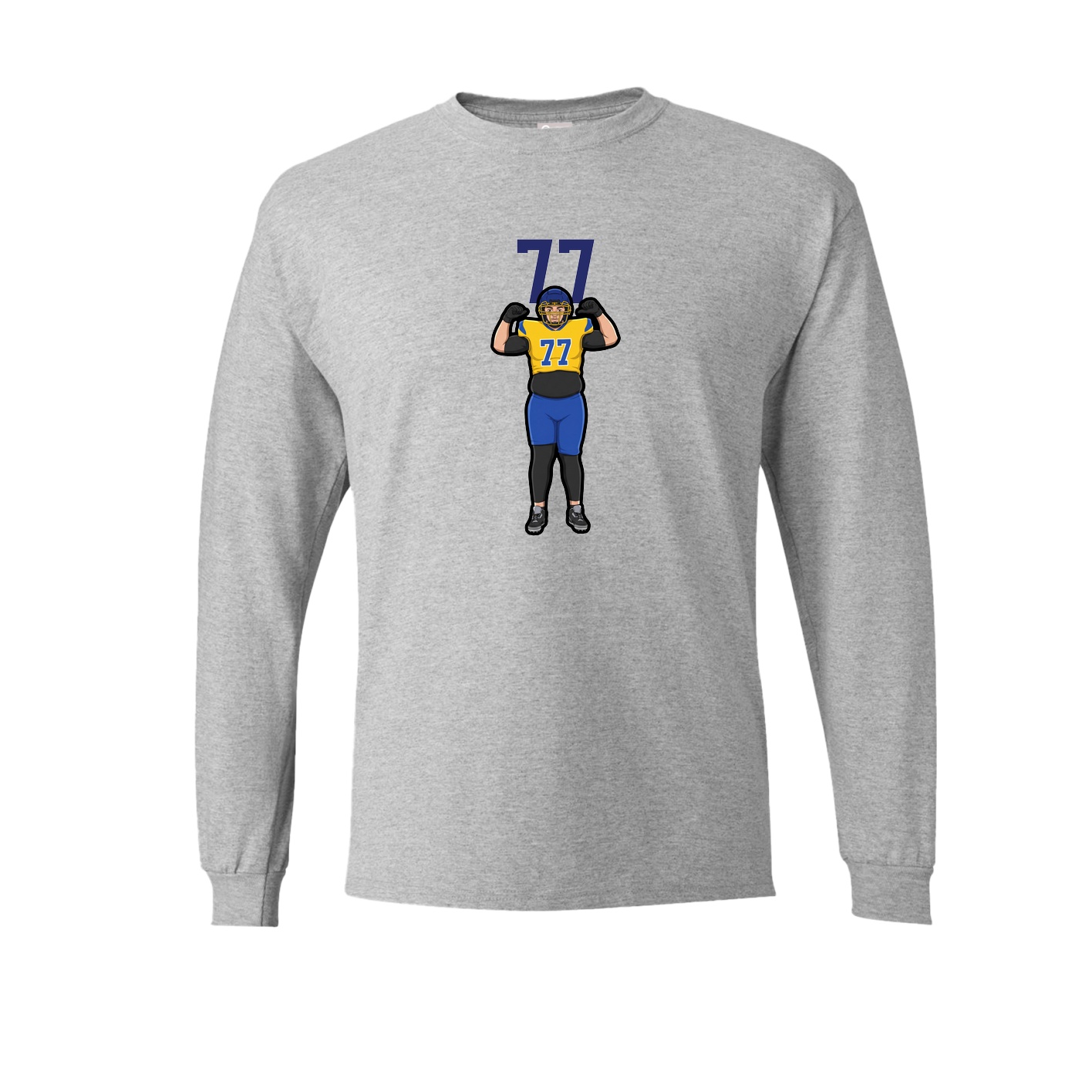 Long Sleeve Tee — Number Top in Grey