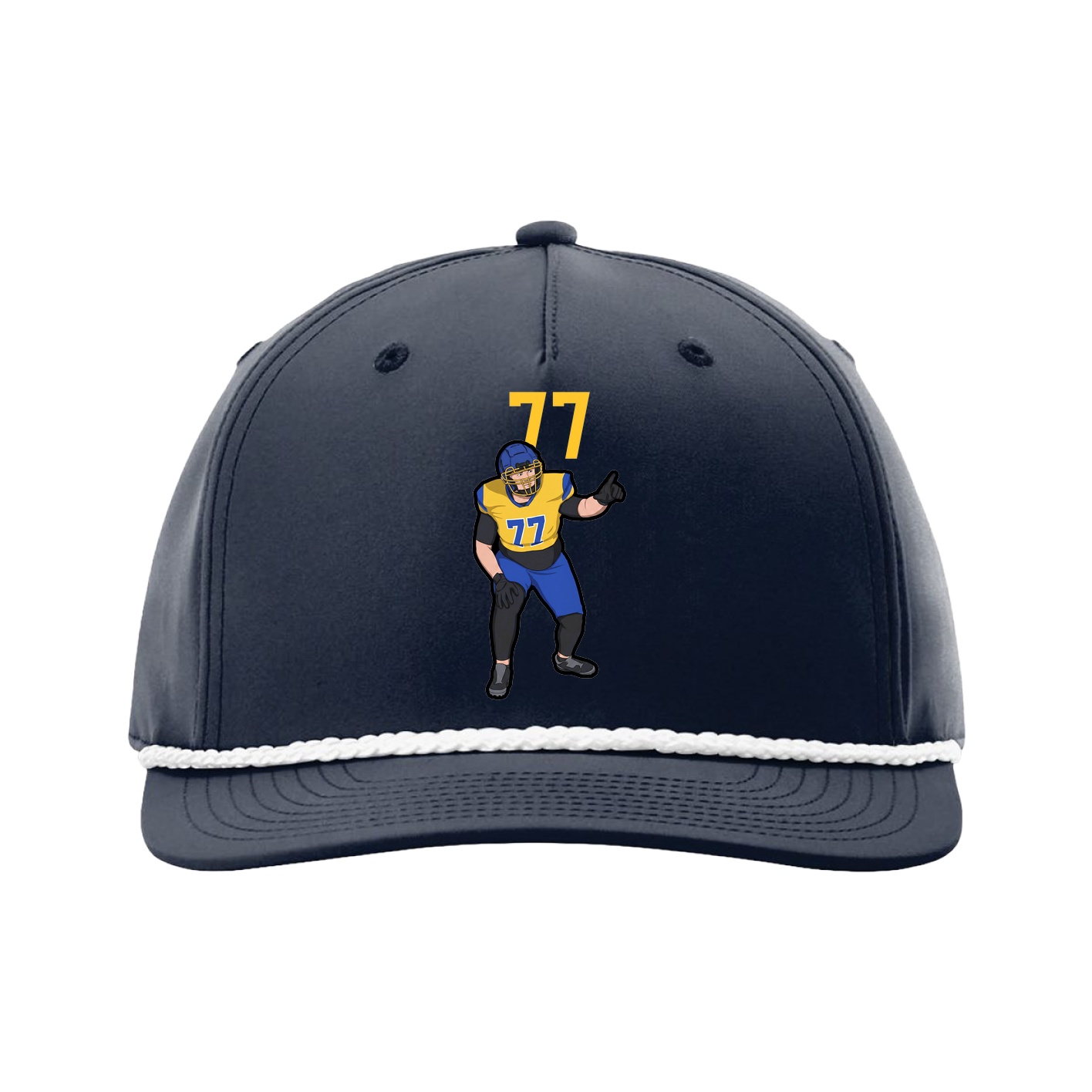 Five-Panel Classic Rope Cap — Number Top in Navy