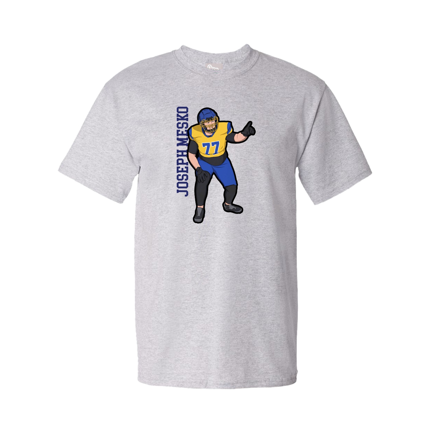 Tee — Name Vertical in Grey