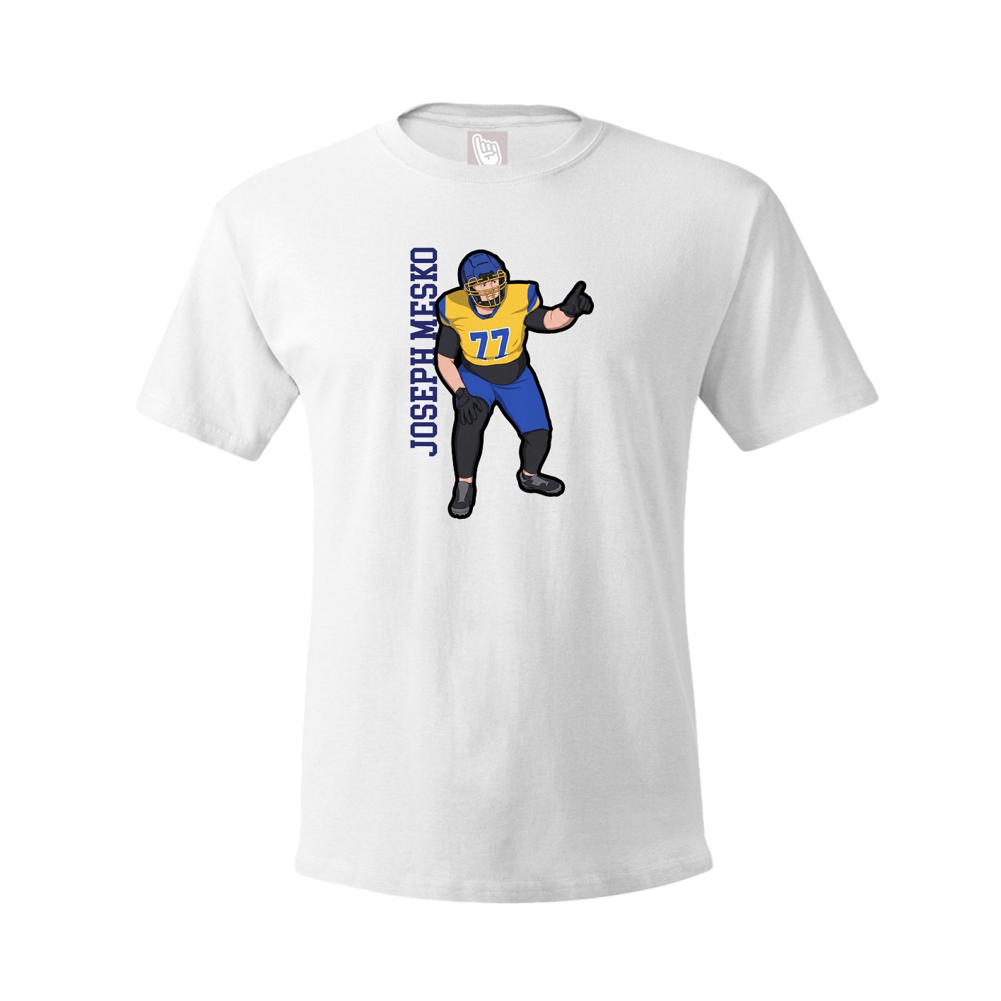 Youth Tee — Name Vertical in White