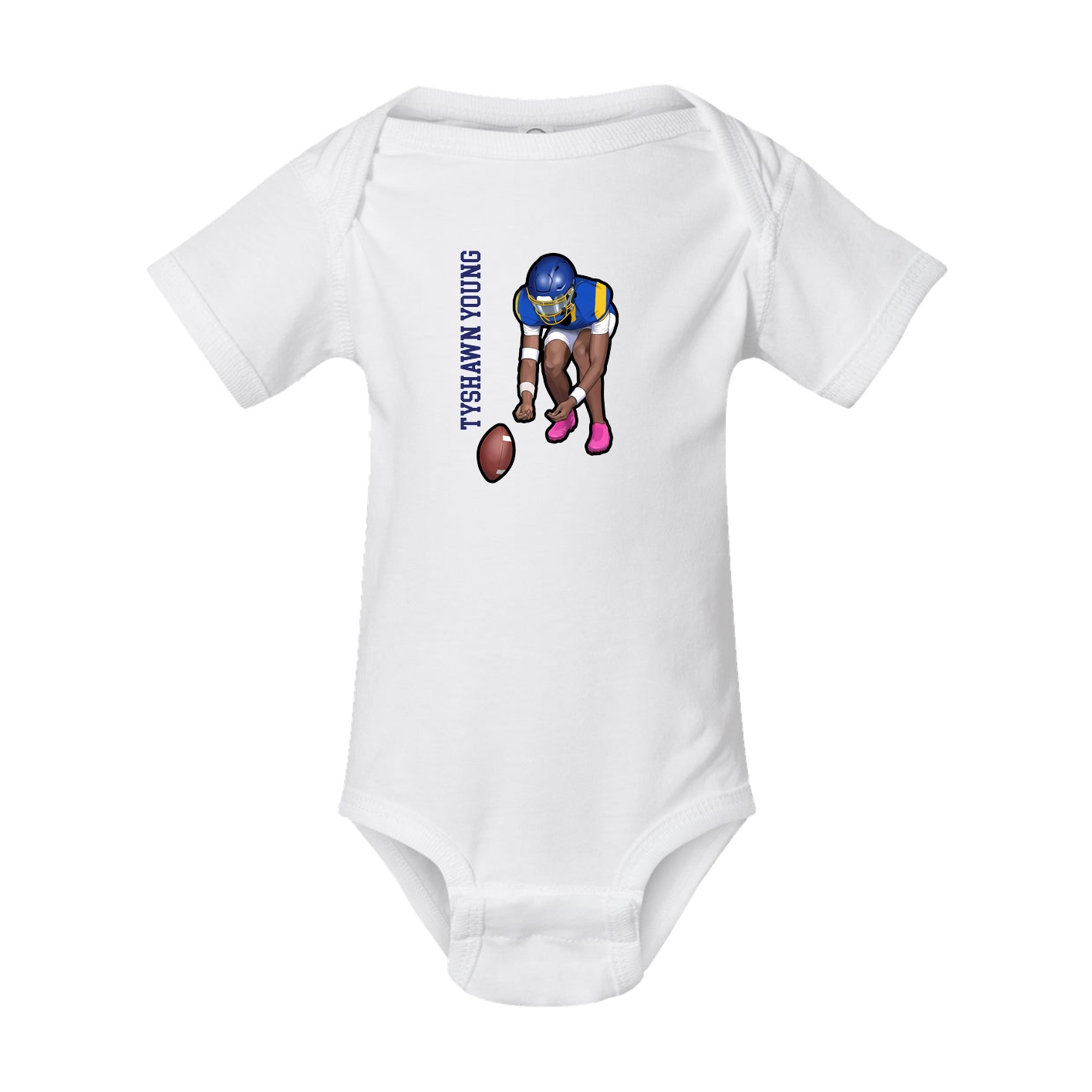 Baby Onesie — Name Vertical in White