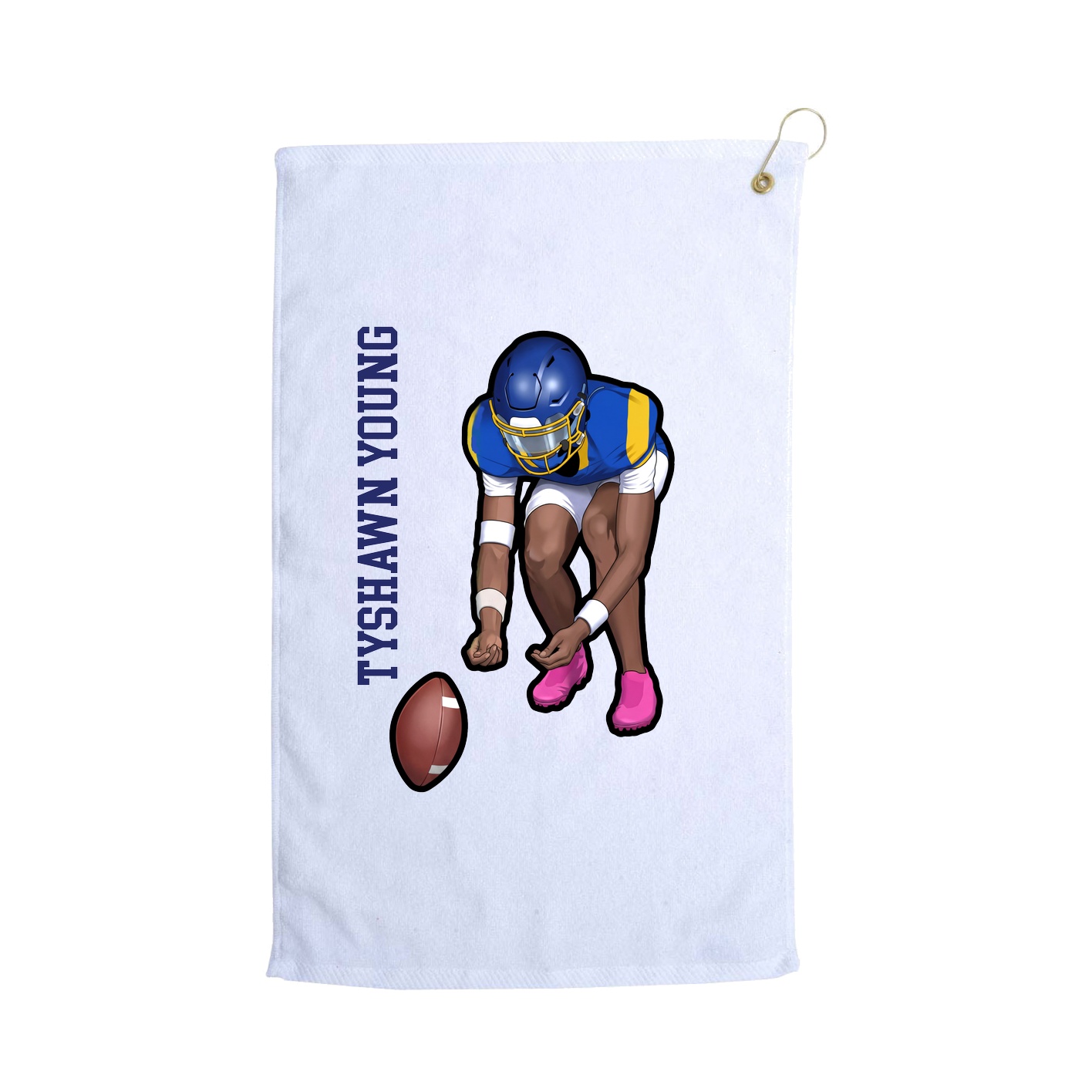 Golf Towel — Name Vertical in White