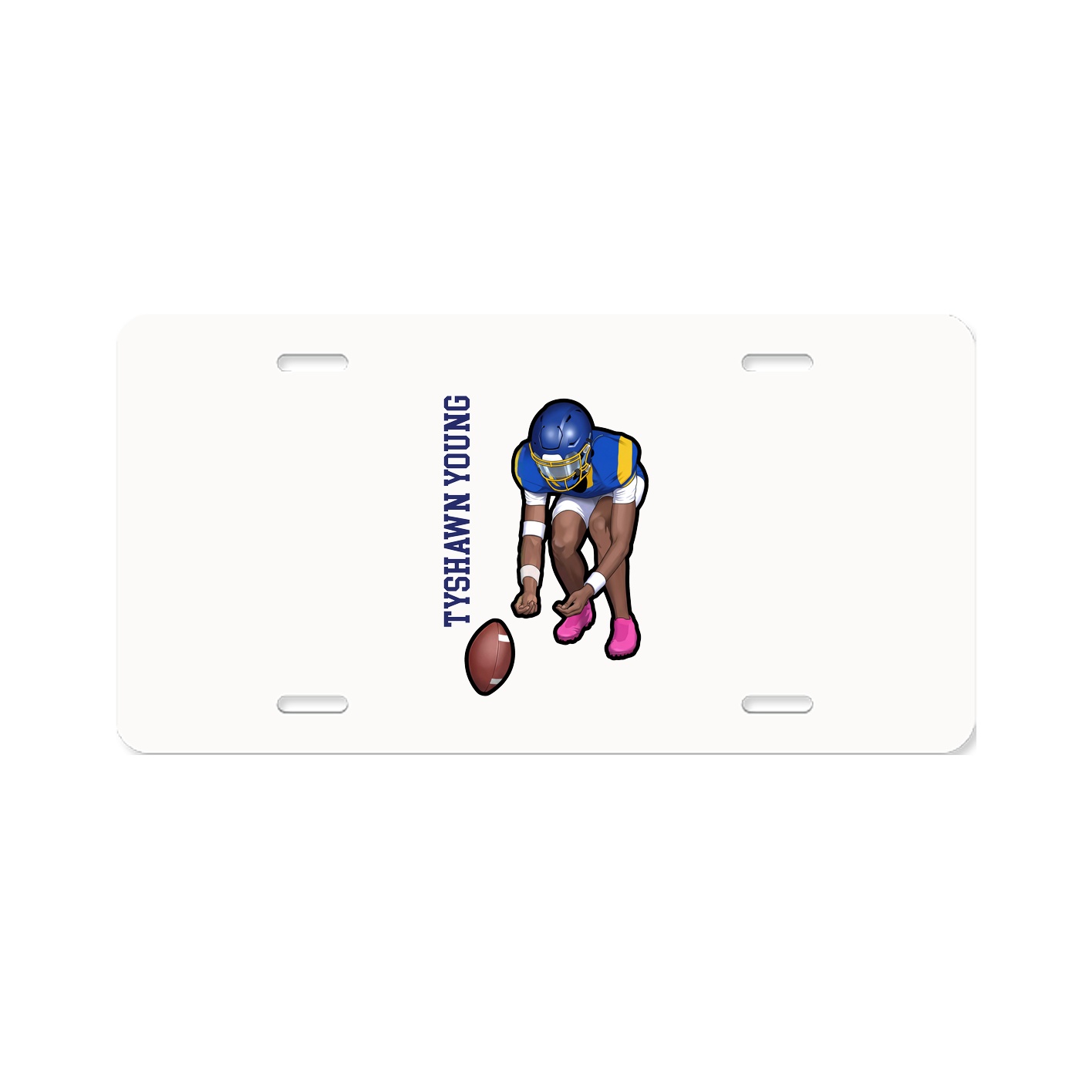 License Plate — Name Vertical in Classic