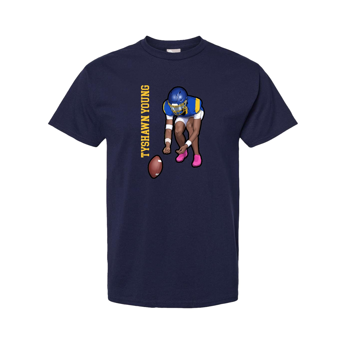 Youth Tee — Name Vertical in Navy