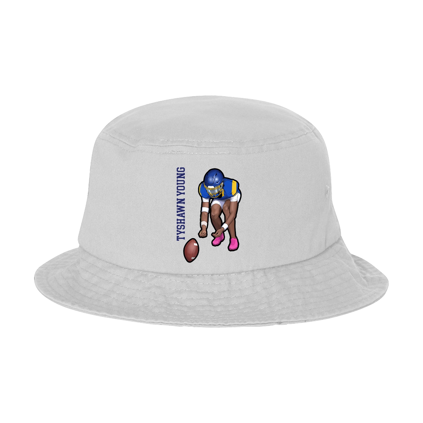 Bucket Cap — Name Vertical in White