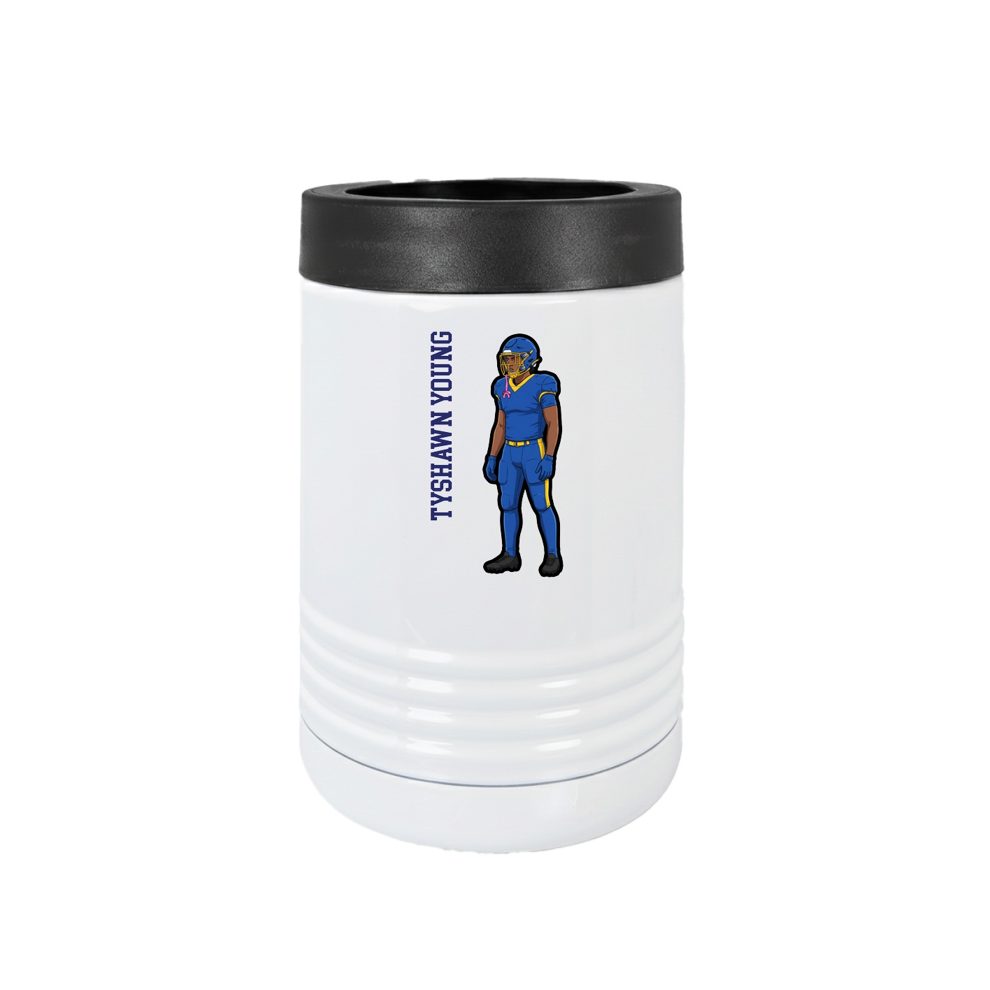 Beverage Holder — Name Vertical in White