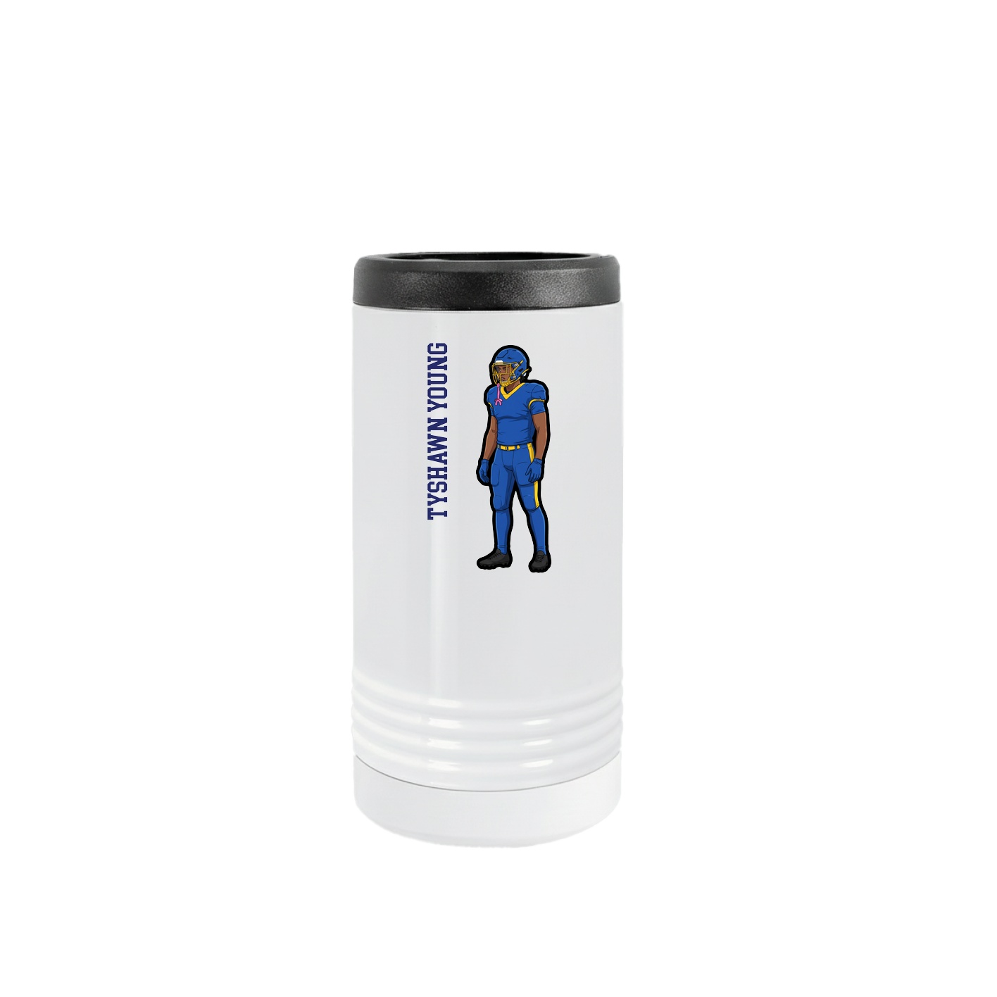 Slim Beverage Holder — Name Vertical in White