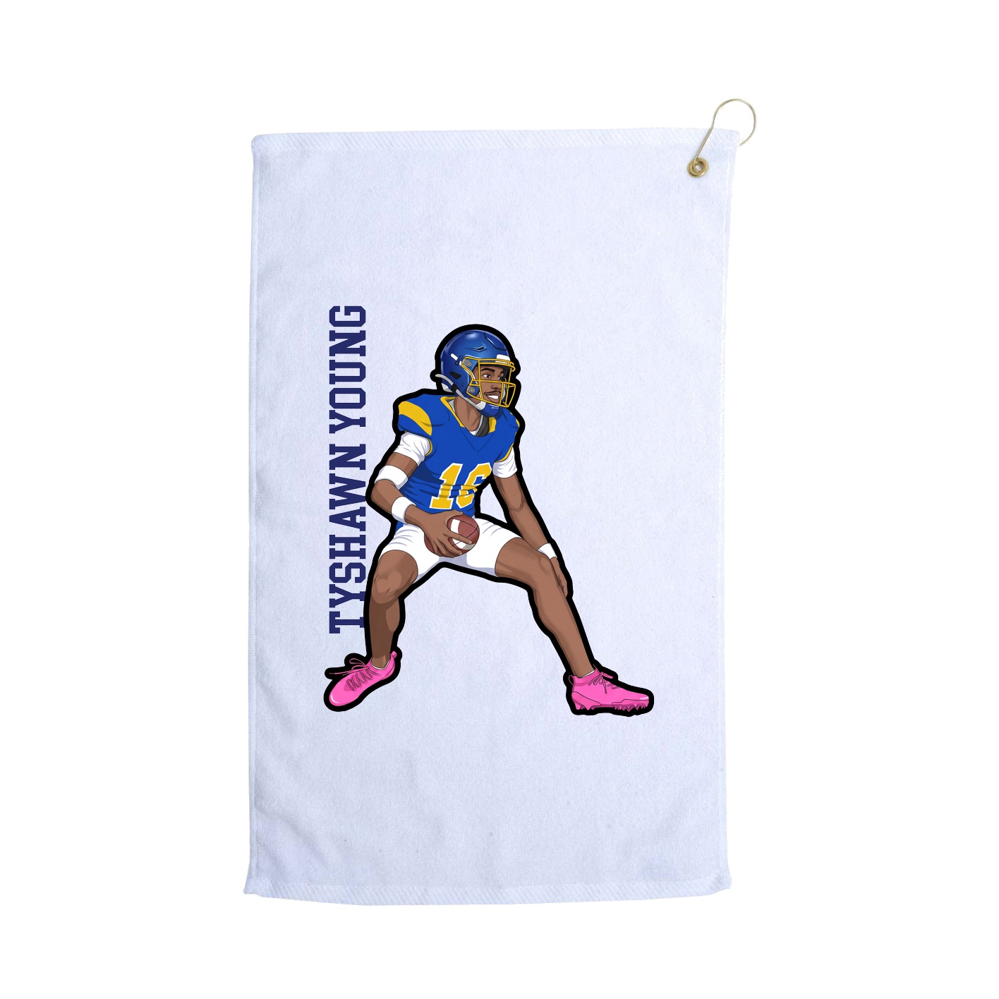 Golf Towel — Name Vertical in White