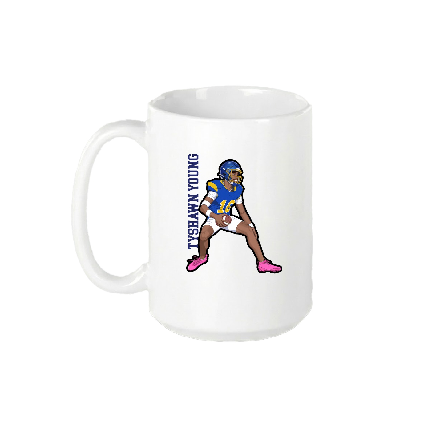 15oz Coffee Mug — Name Vertical in White