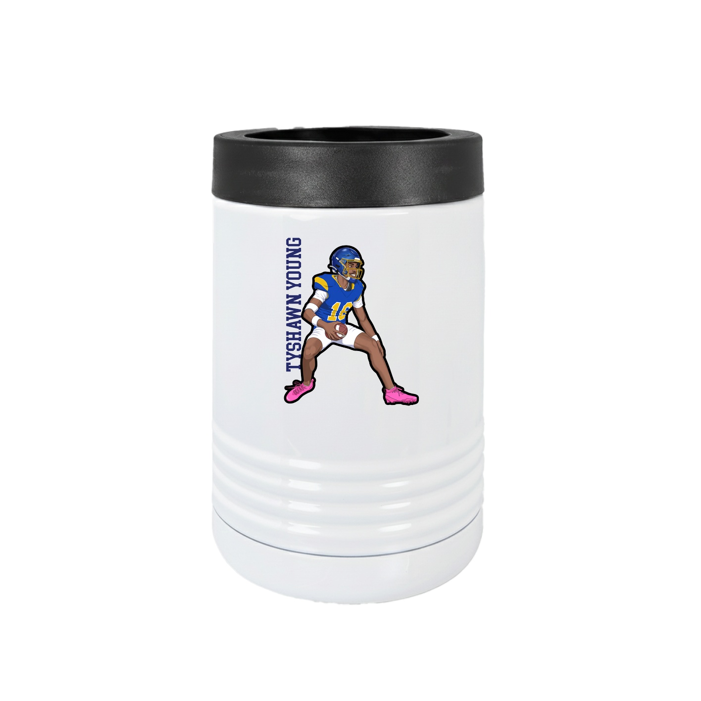 Beverage Holder — Name Vertical in White