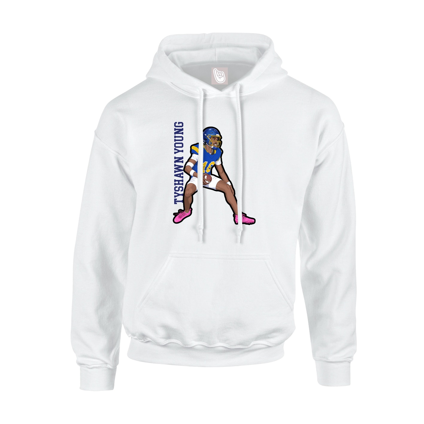 Hoodie — Name Vertical in White