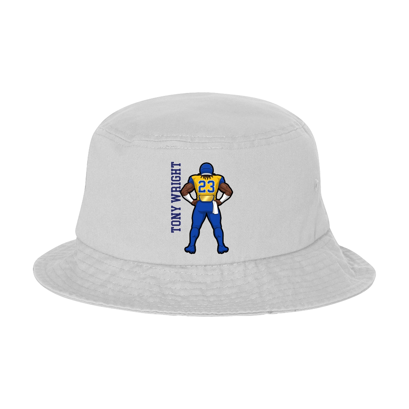 Bucket Cap — Name Vertical in White