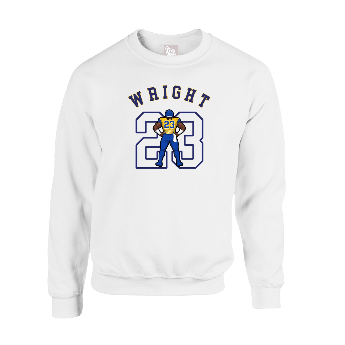 Fleece Crew — Shirsey Arch in White