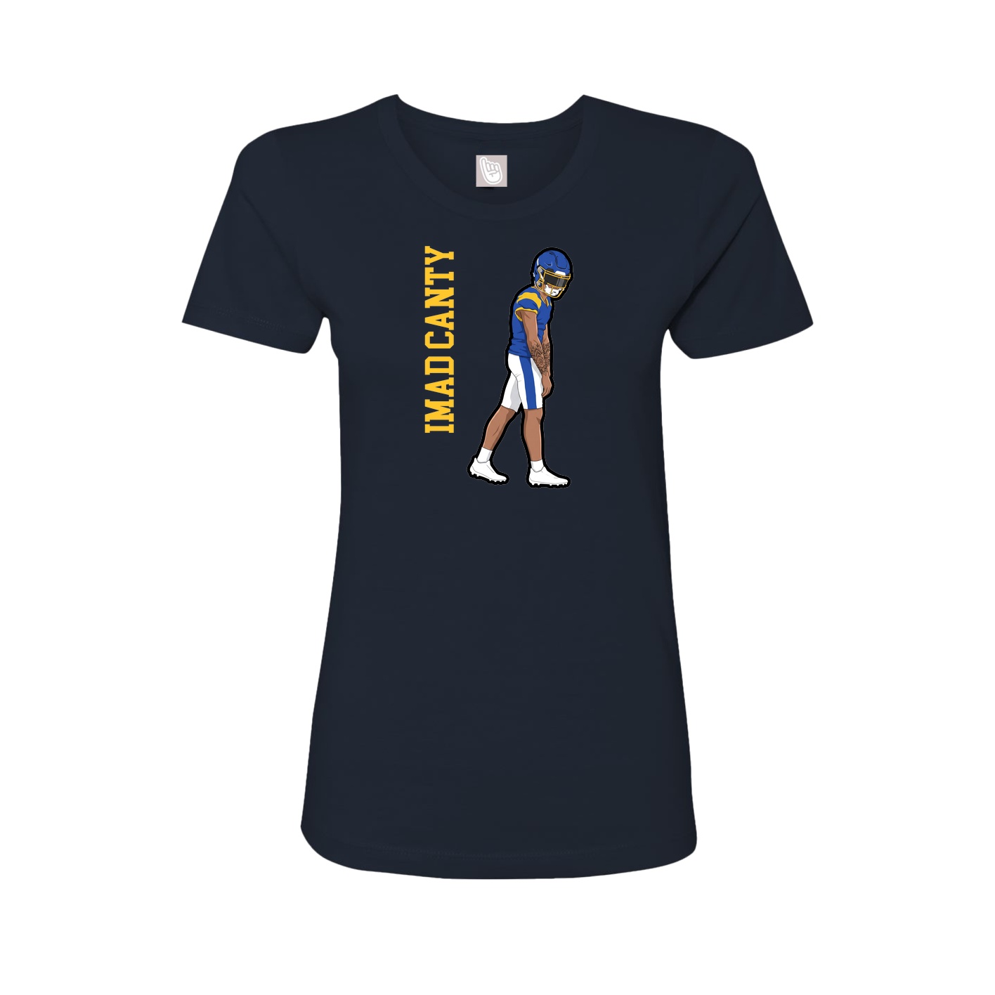 Womens Tee — Name Vertical in Navy