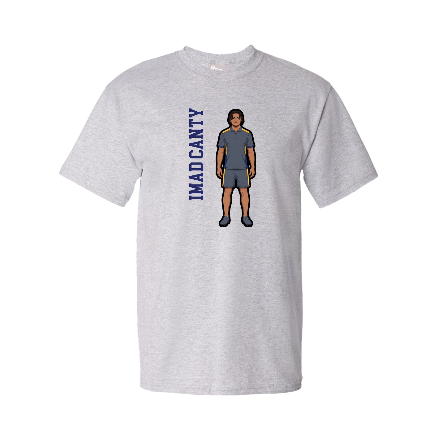 Tee — Name Vertical in Grey