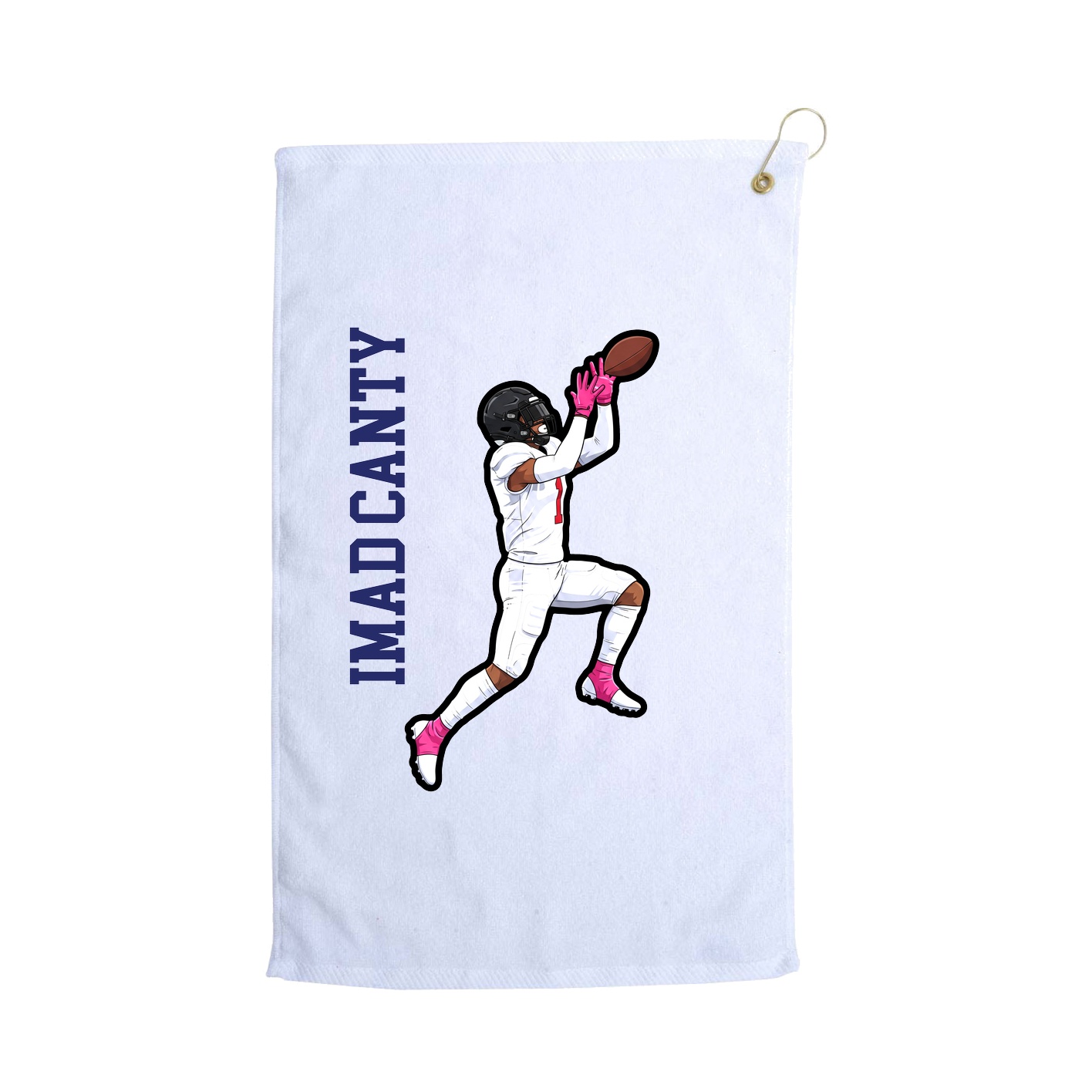 Golf Towel — Name Vertical in White