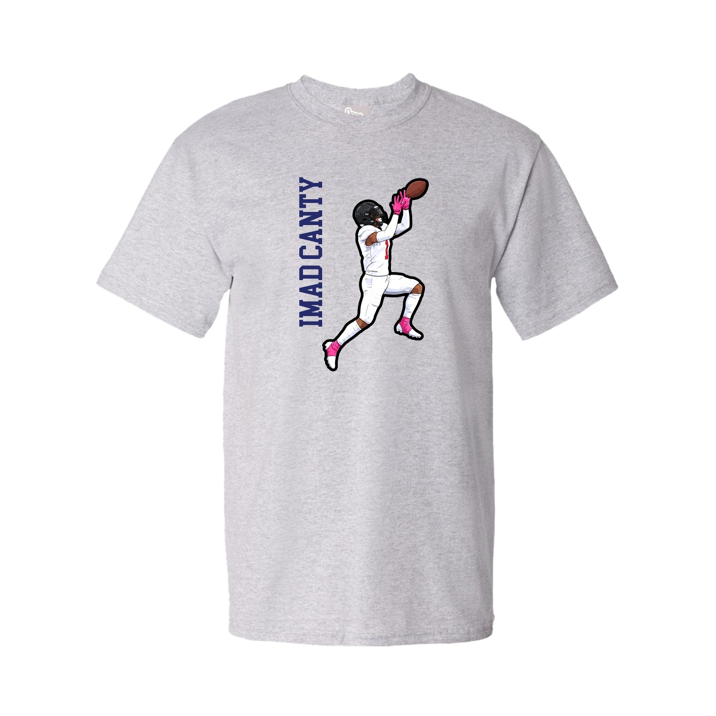 Youth Tee — Name Vertical in Grey