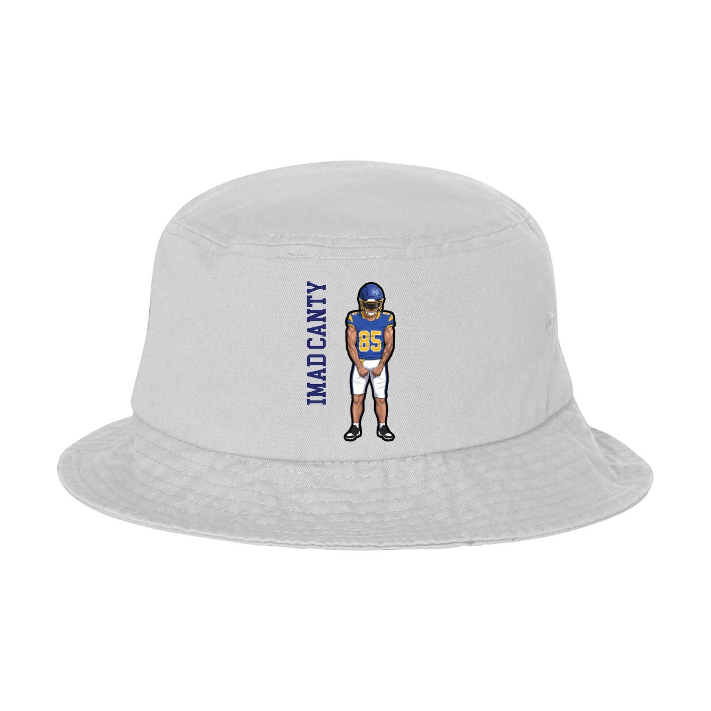 Bucket Cap — Name Vertical in White