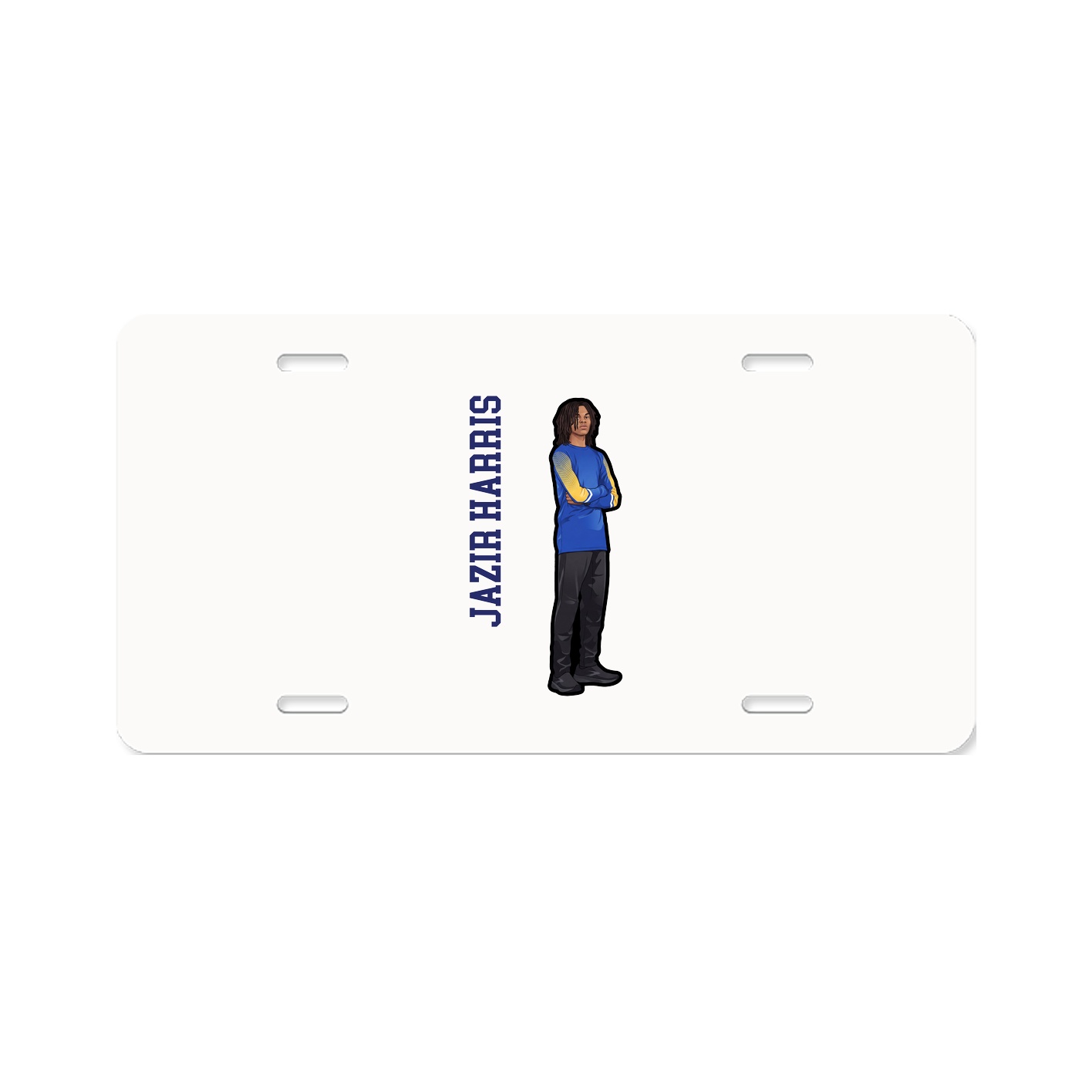 License Plate — Name Vertical in Classic