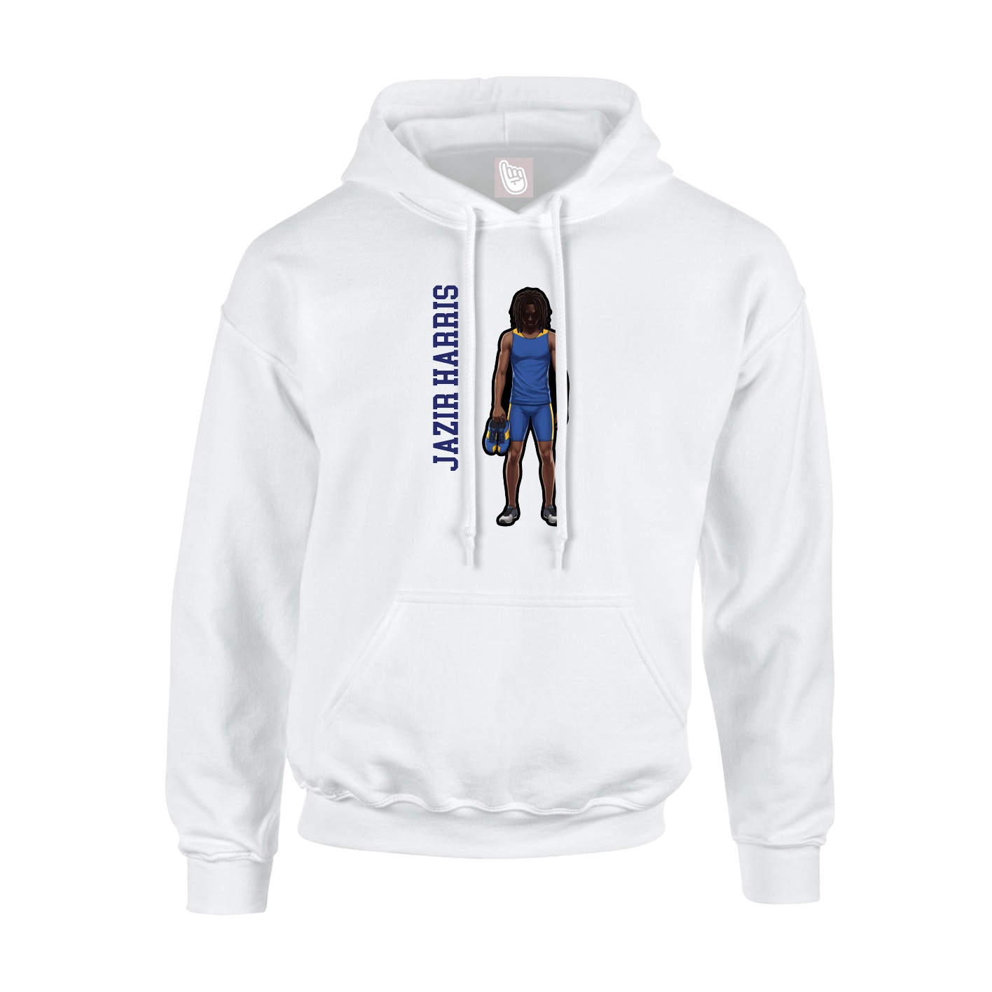 Hoodie — Name Vertical in White
