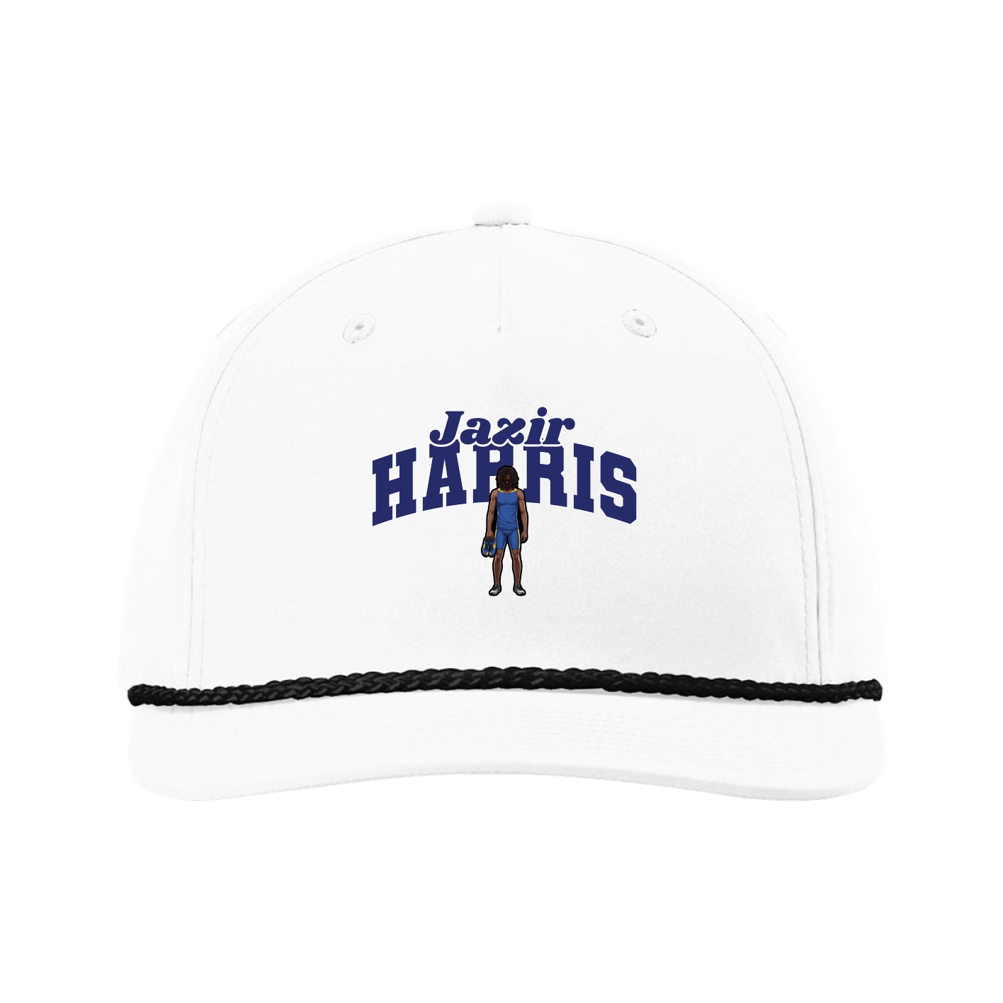 Five-Panel Classic Rope Cap — Signature Arch in White