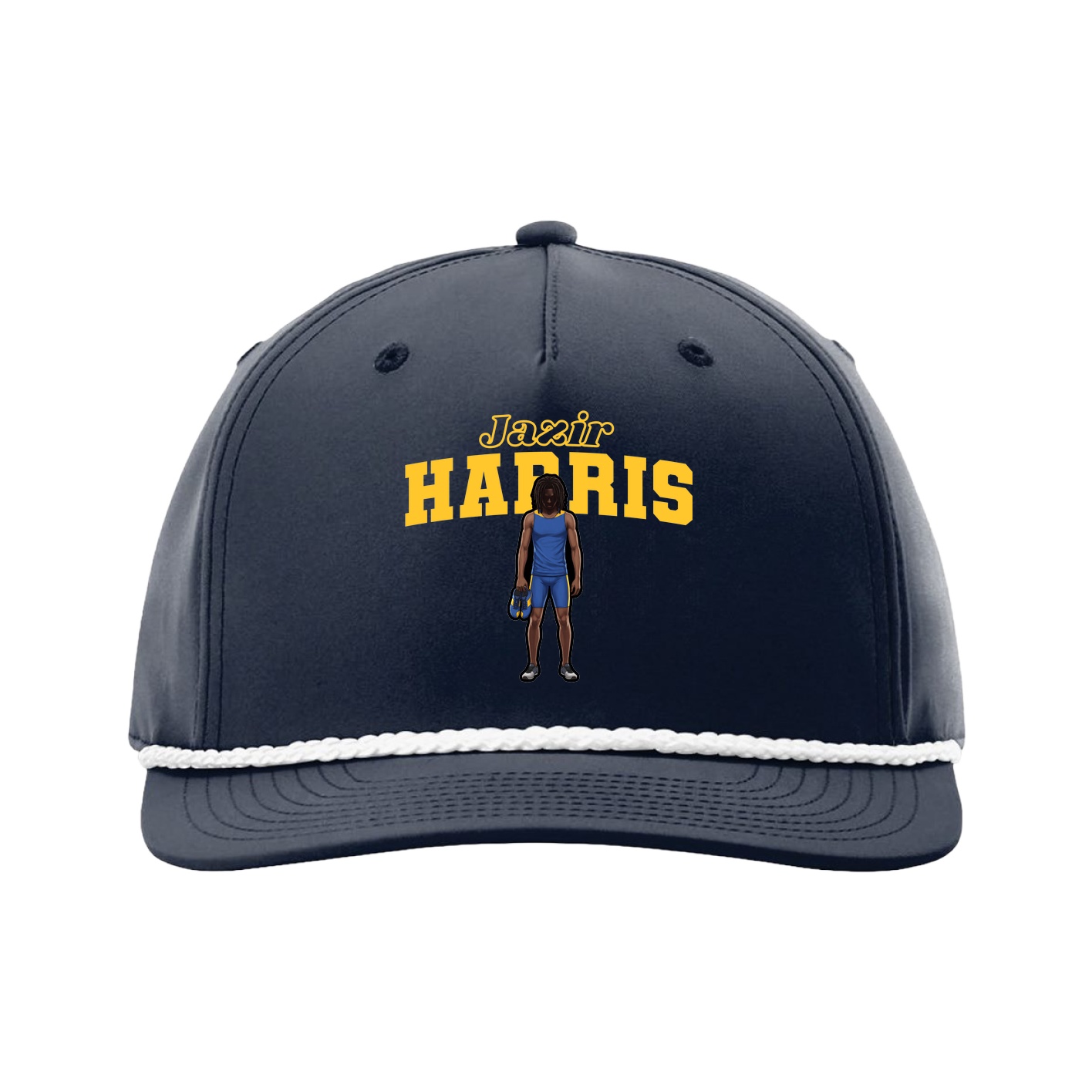Five-Panel Classic Rope Cap — Name Arch in Navy