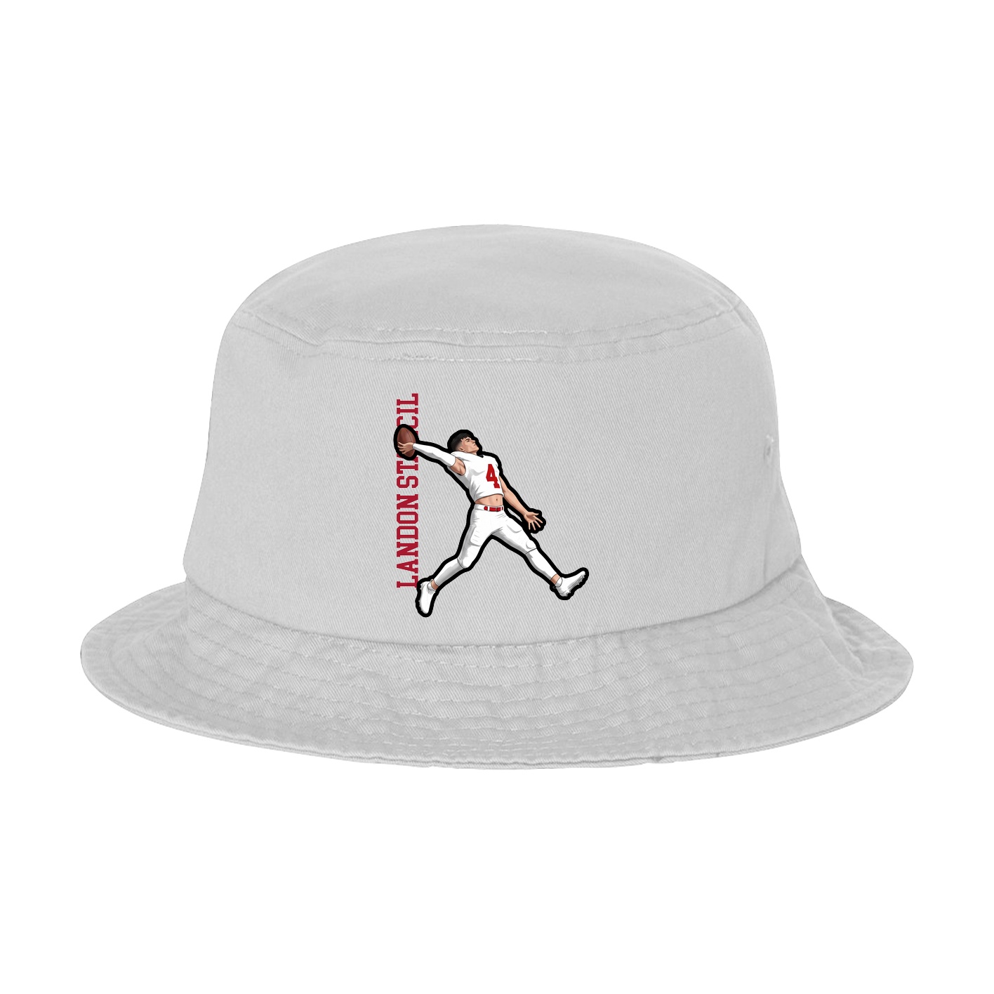 Bucket Cap — Name Vertical in White