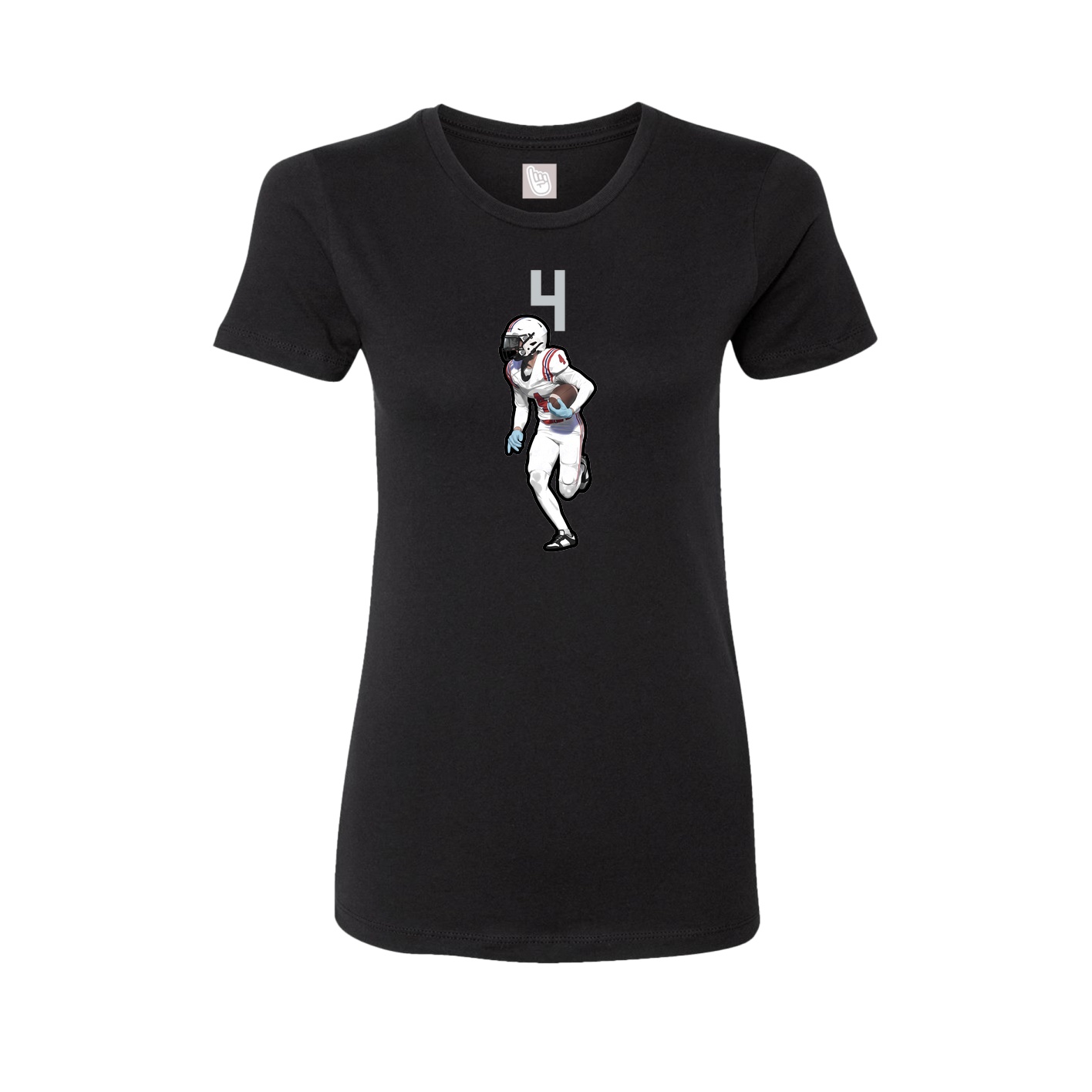 Fitted Women's Tee — Number Top in Black