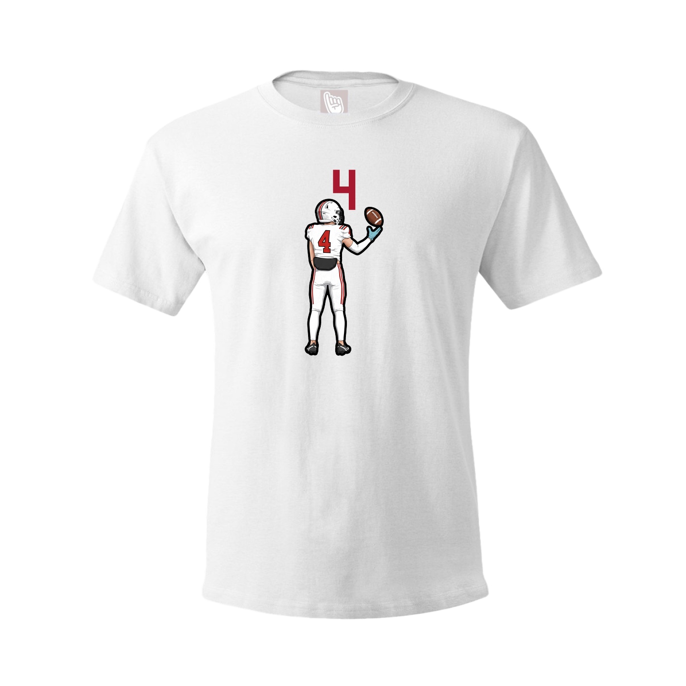 Youth Tee — Number Top in White