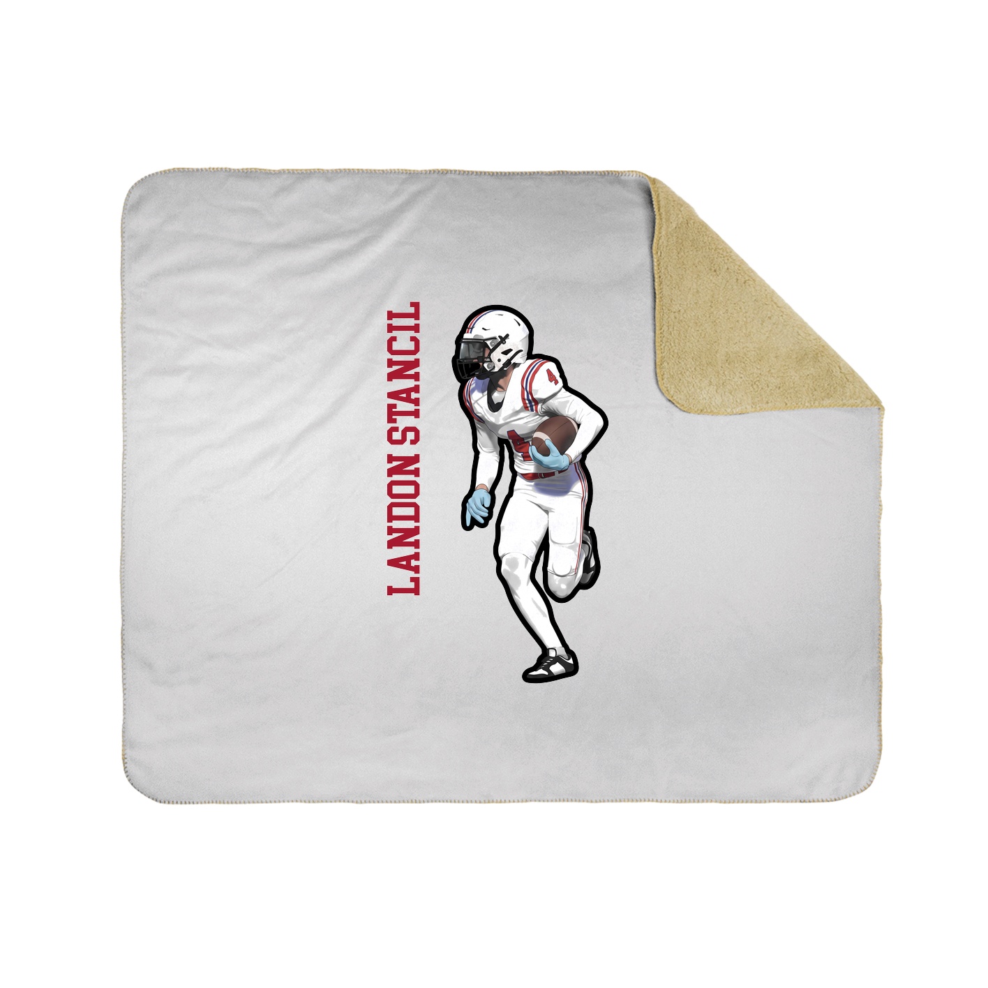 Throw Blanket — Name Vertical in White