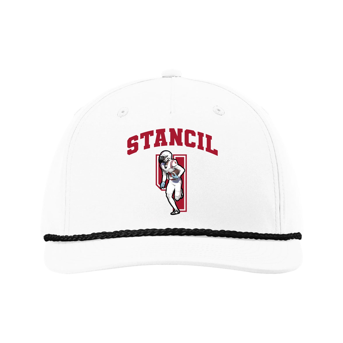 Five-Panel Classic Rope Cap — Number in White