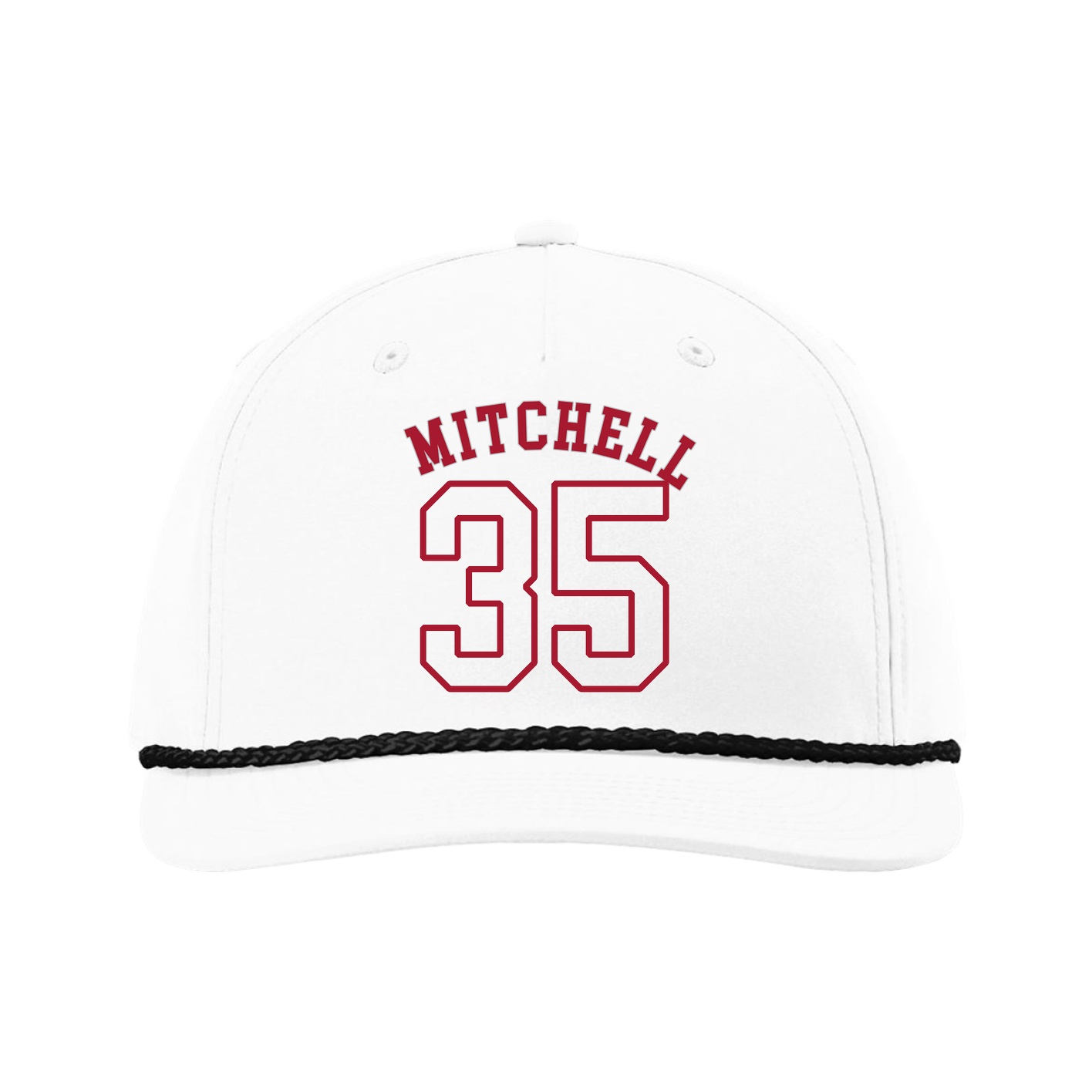 Five-Panel Classic Rope Cap — Shirsey Arch in White
